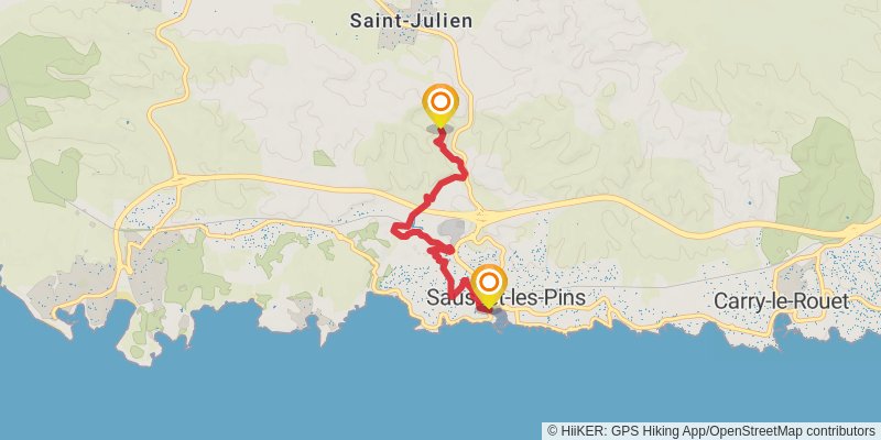 Grand Sentier de la Côte Bleue alt 5 Map