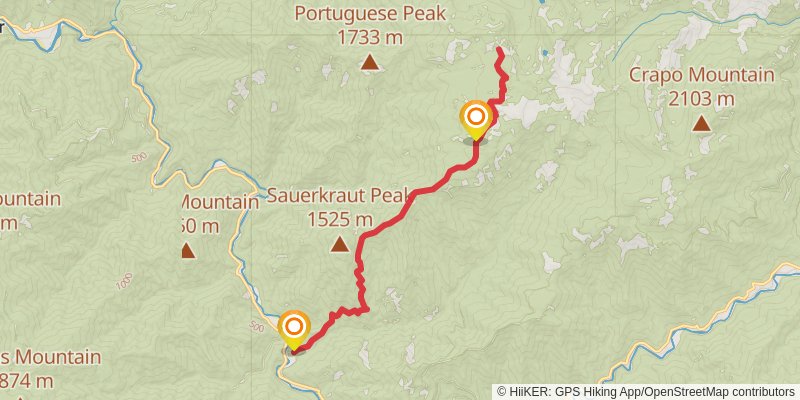 Morehouse Meadow via Crapo Trail stage 2 Map