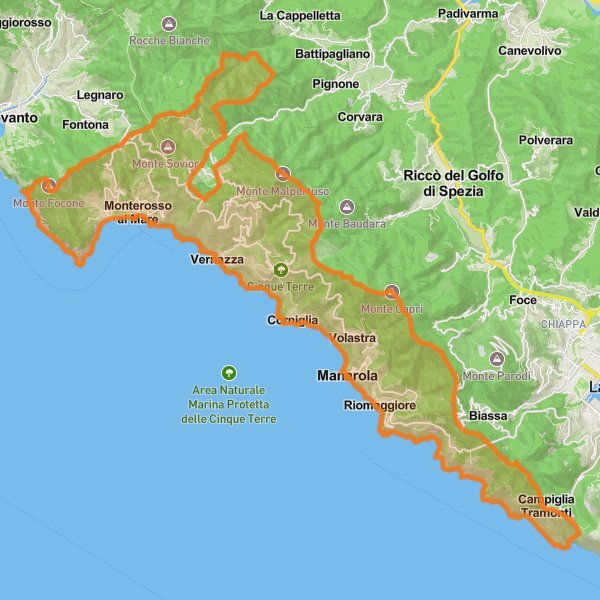 Cinque Terre National Park mobile static map
