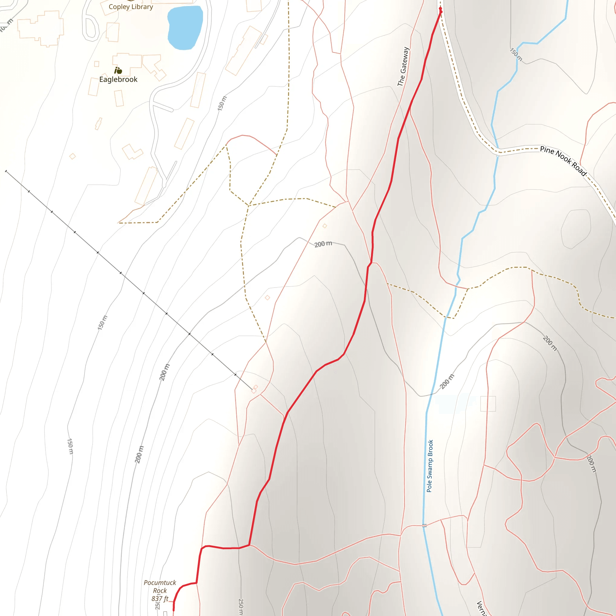 Pocumtuck Rock Trail via Pine Nook Road mobile static map