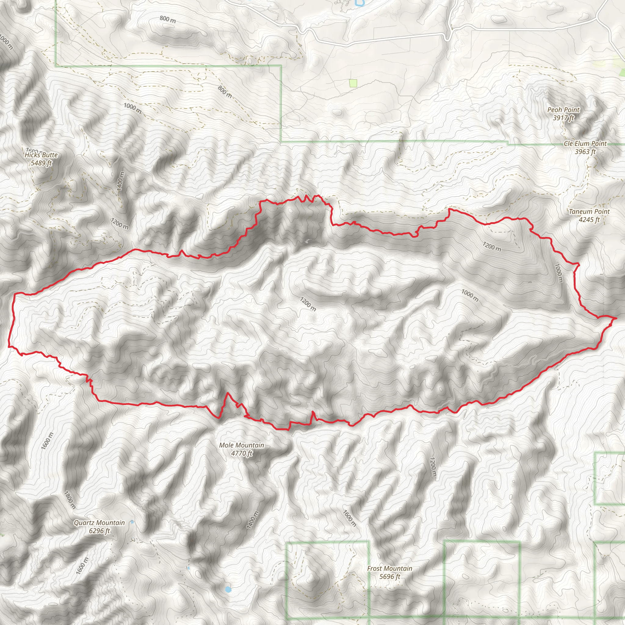 Cle Elum Ridge and South Fork Taneum Loop Trail mobile static map