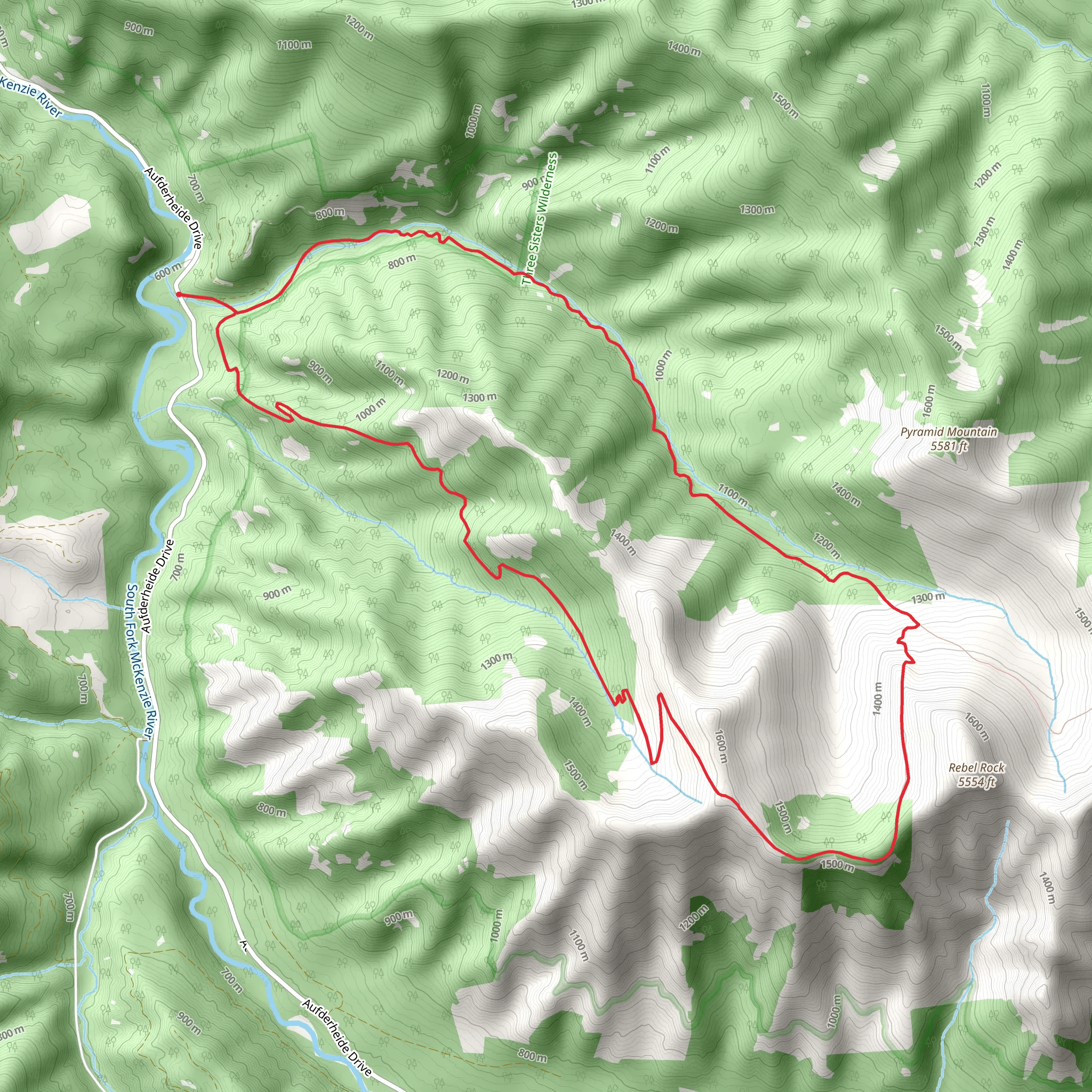 Rebel Creek and Rock Loop mobile static map