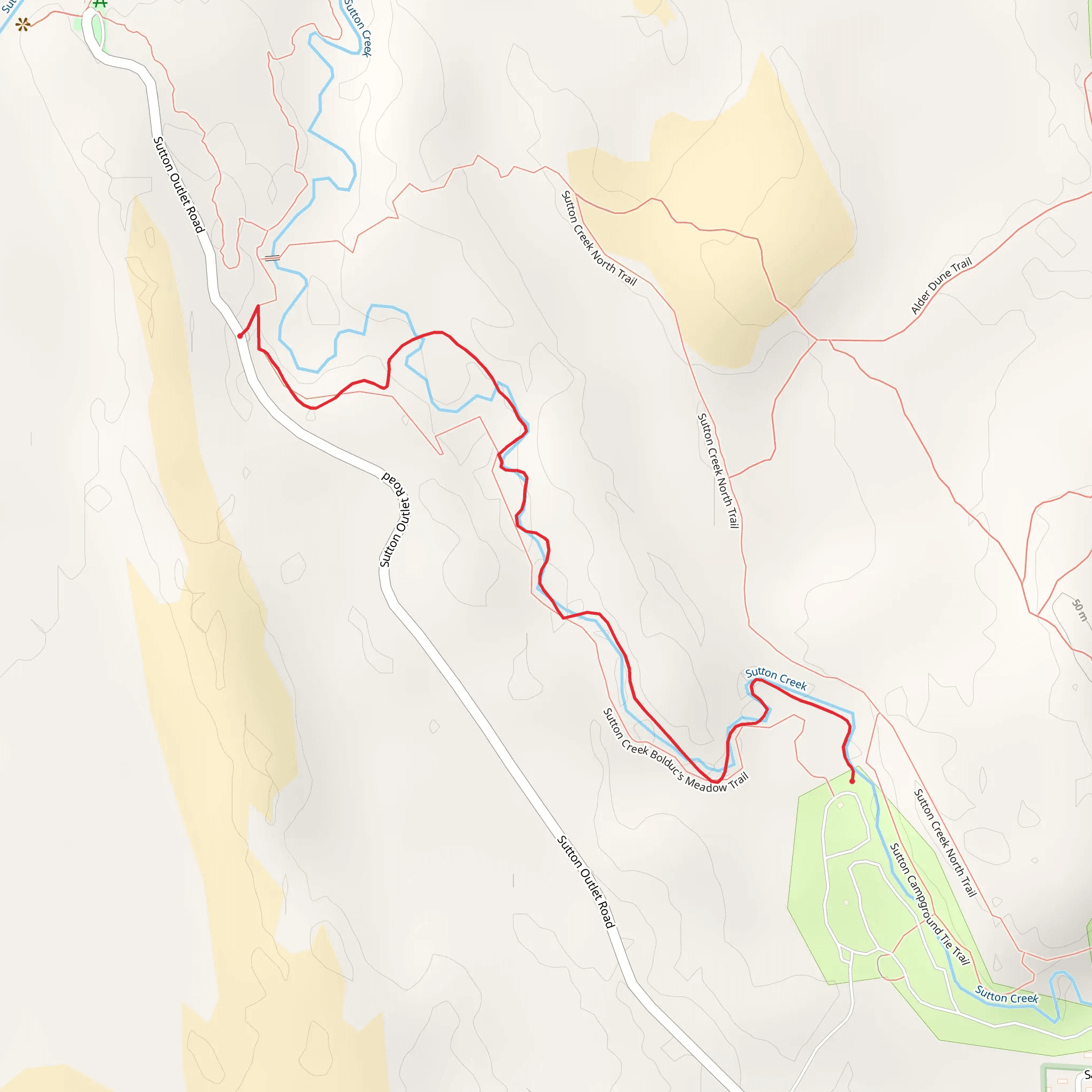 Sutton Creek South Trail mobile static map