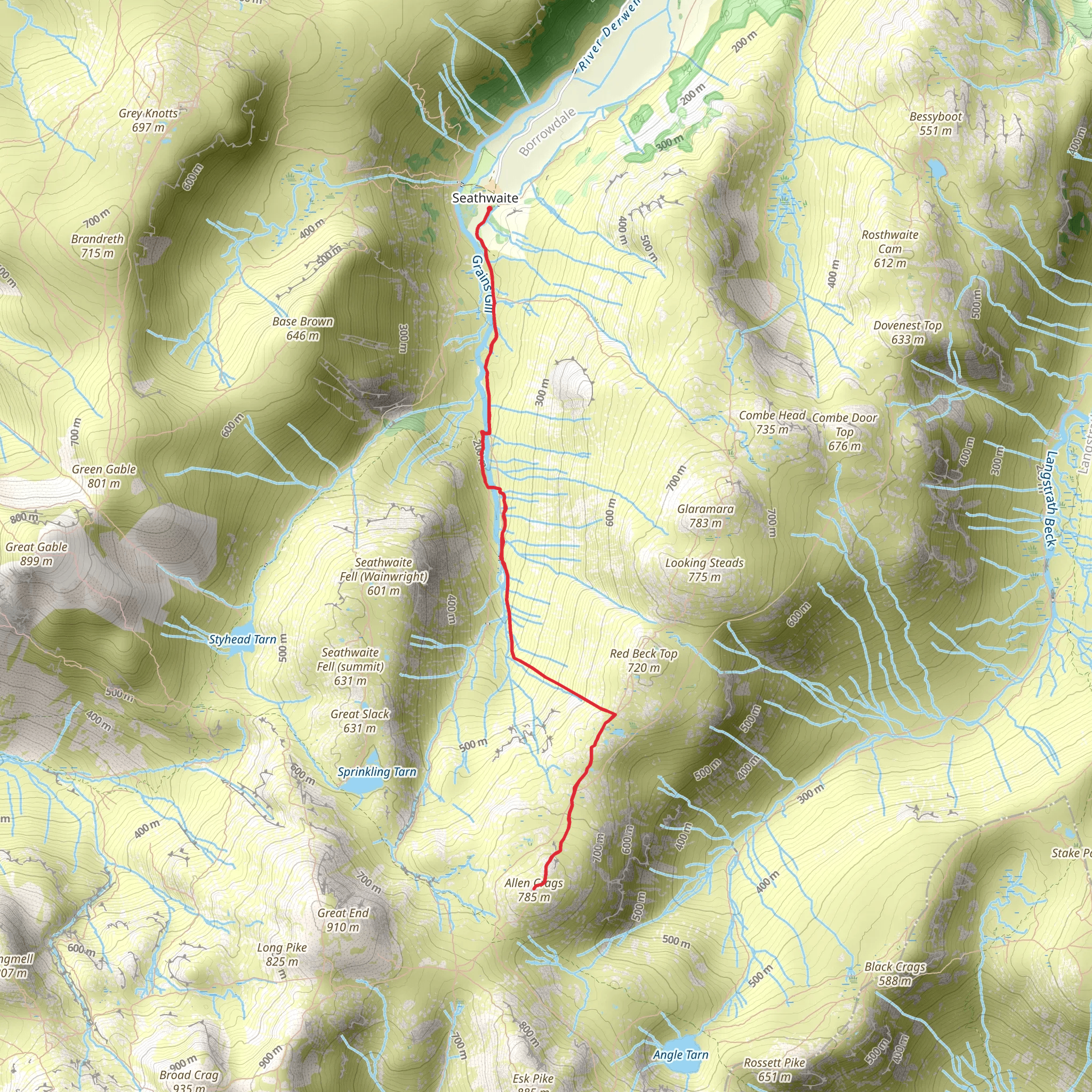 Allen Crags mobile static map