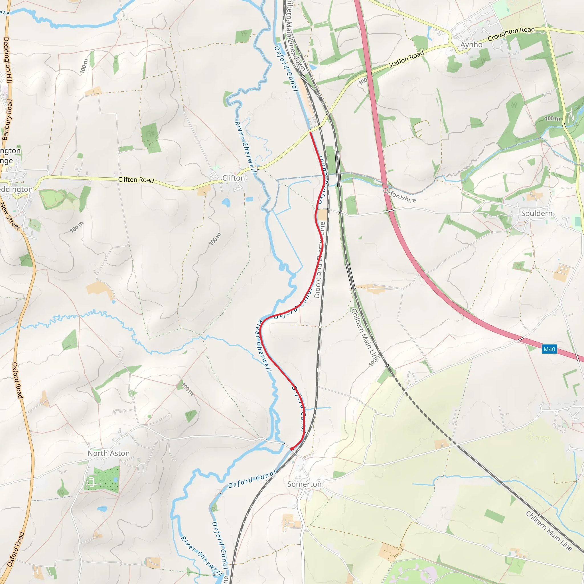Oxford Canal Walk - Somerton mobile static map