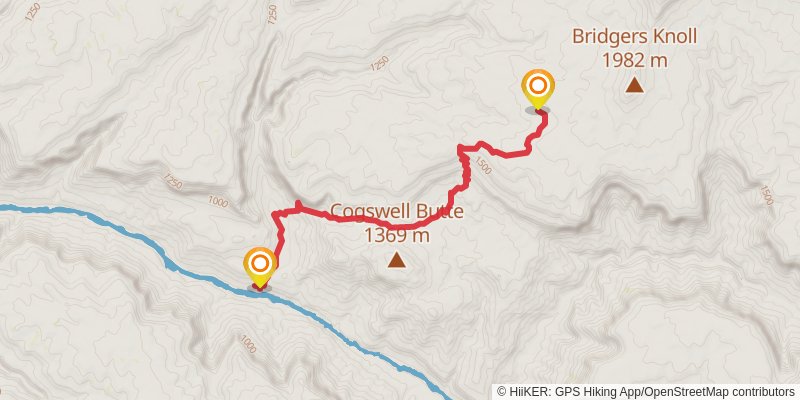 Thunder River Trail to Deer Creek Trail stage 2 Map