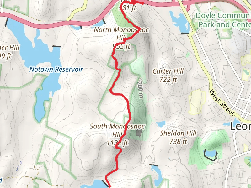 Haynes Reservoir via Monoosnoc Ridge Trail