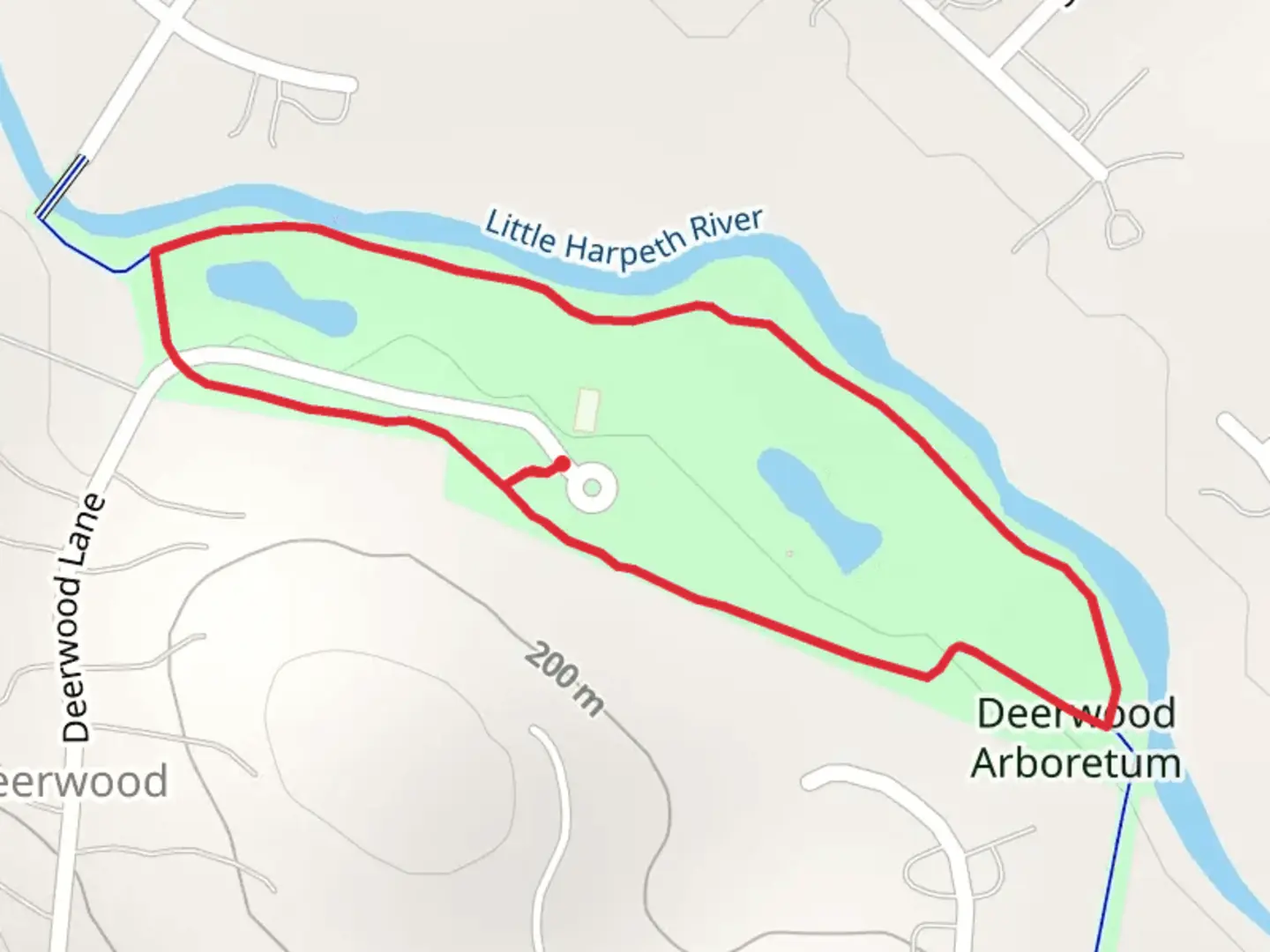 An image depicting the trail Deerwood Arboretum Loop and its surrounding area.