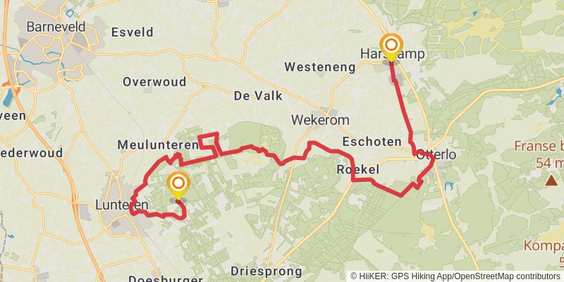 Veluwe Zwerfpad stage 3 Map