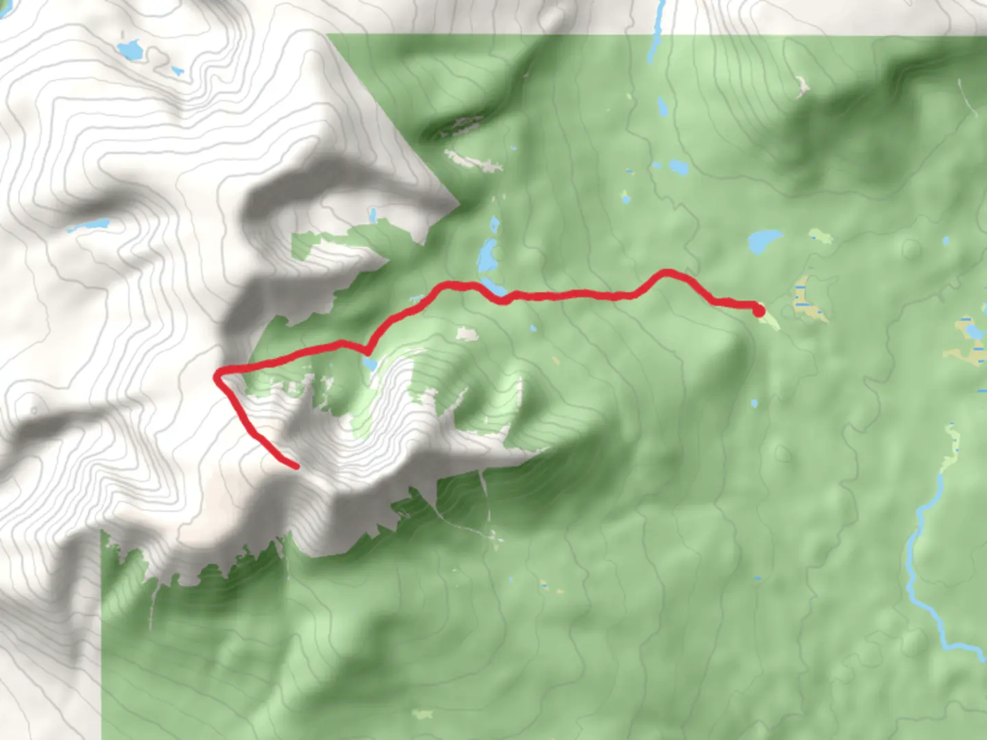 An image depicting the trail Mount Katahdin and Chimney Pond Trail and its surrounding area.