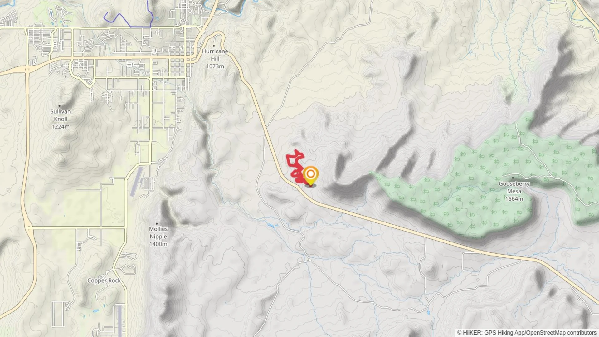 An image depicting the trail More Cowbell Loop and its surrounding area.