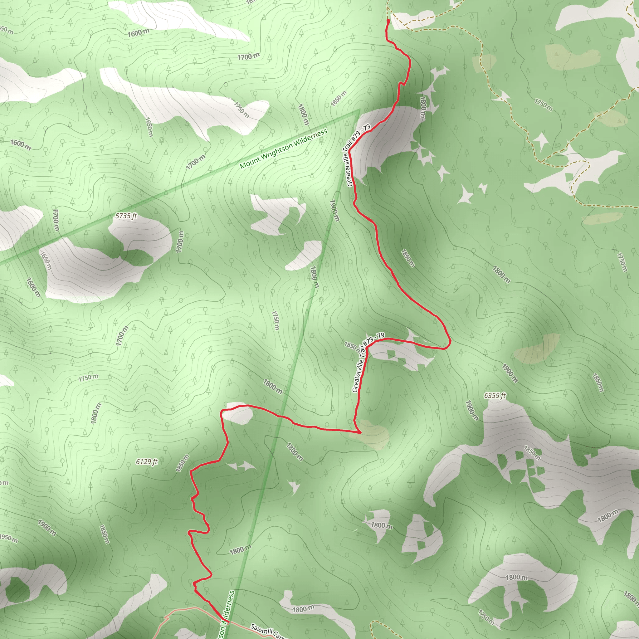 Greaterville Trail mobile static map