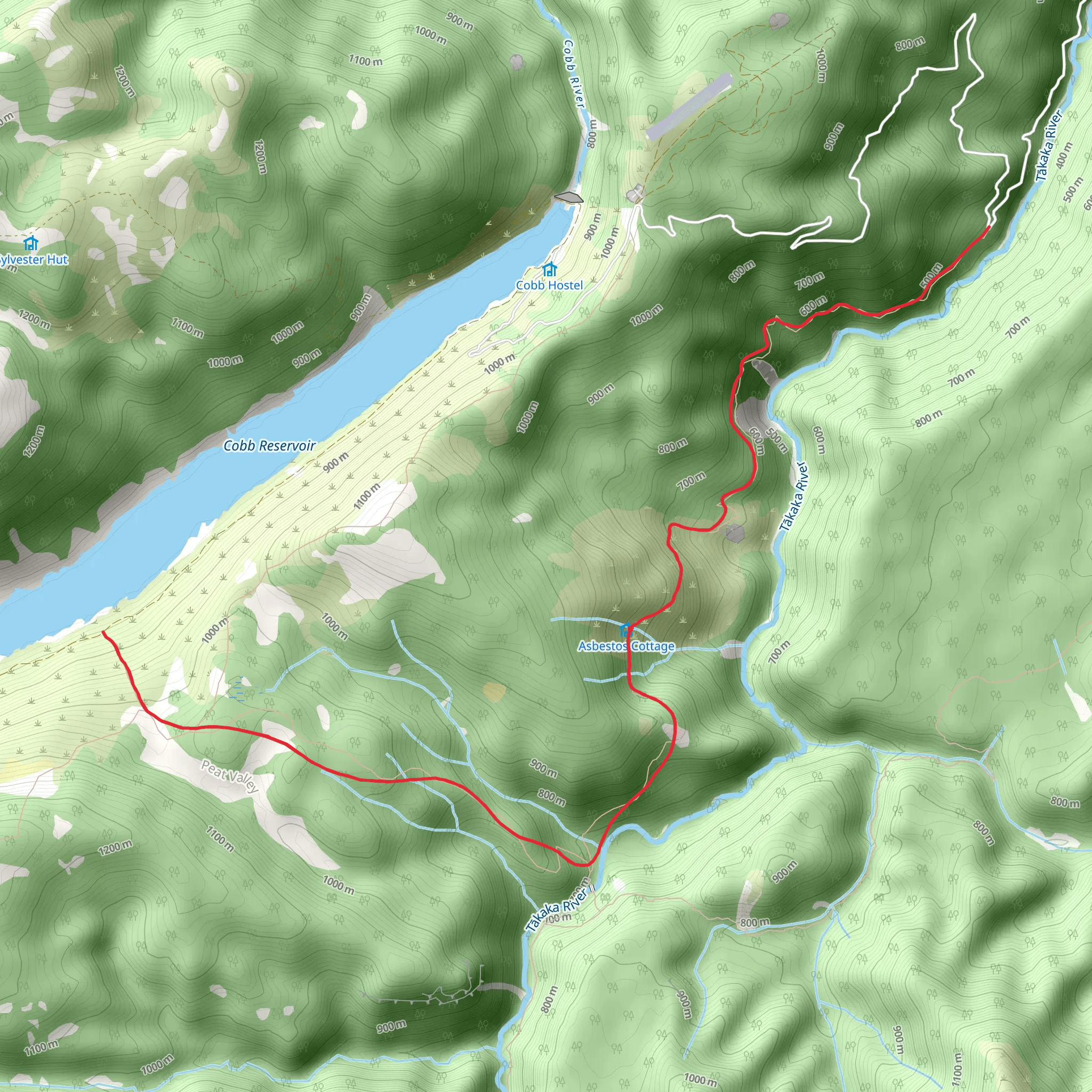 Asbestos Cottage Track mobile static map