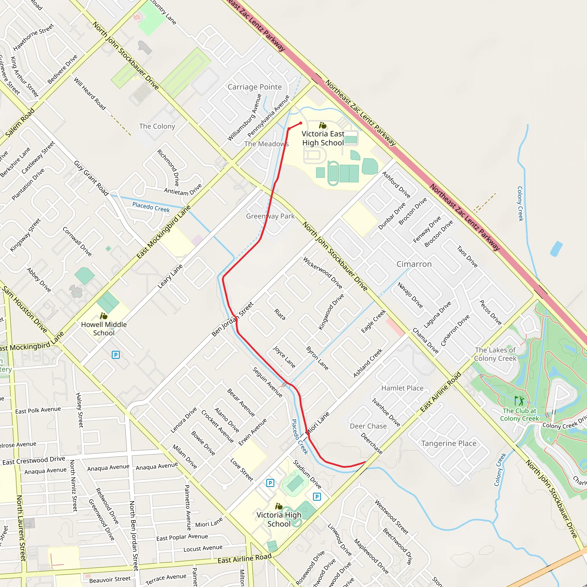 Placedo Creek Walk mobile static map