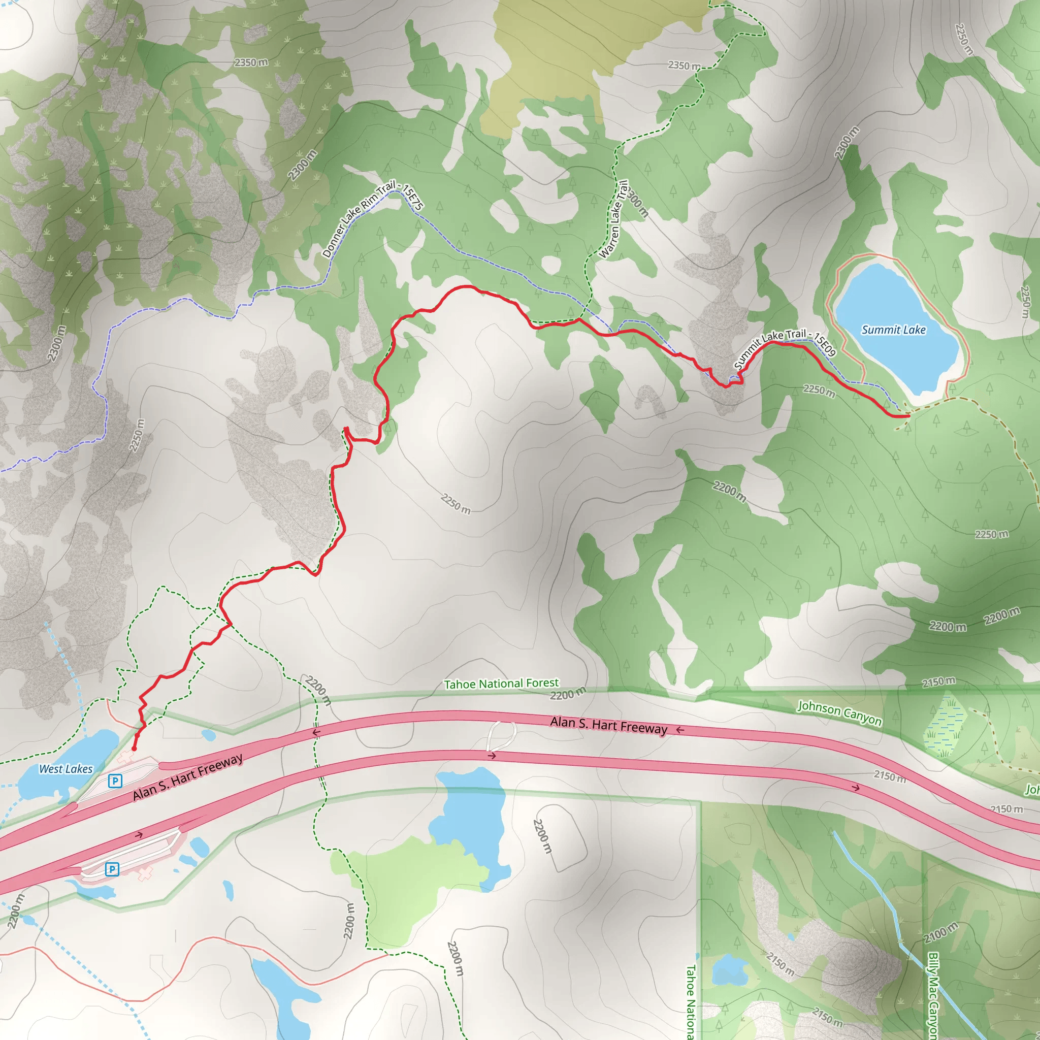 Summit Lake Trail mobile static map