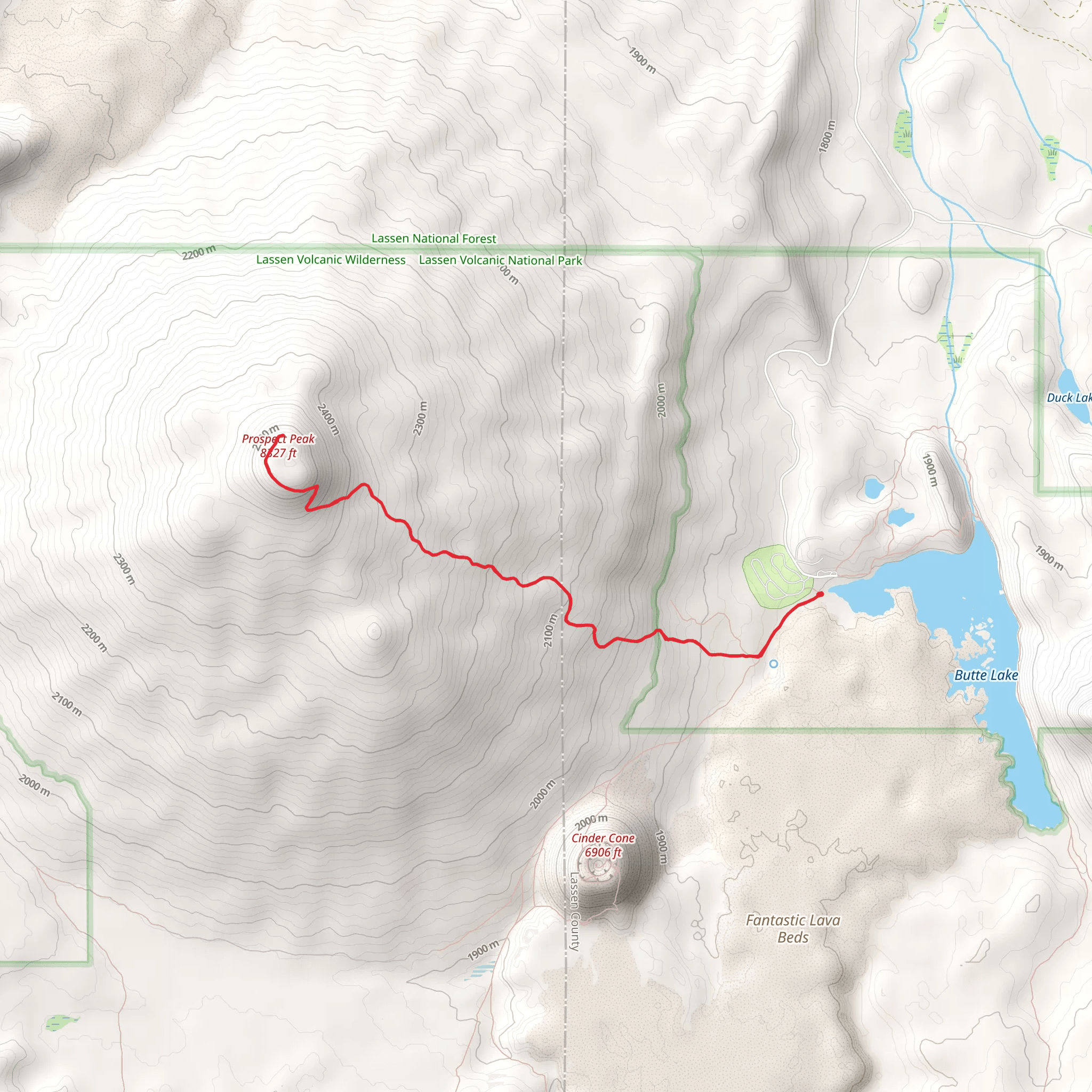 Prospect Peak Trail mobile static map