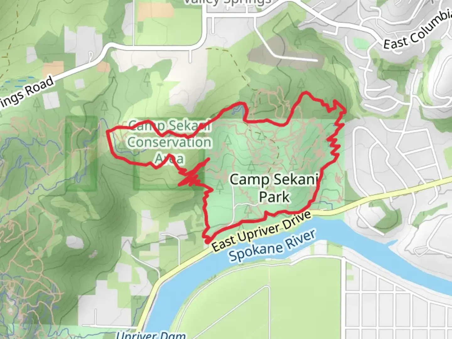 An image depicting the trail Upchuck Loop and its surrounding area.