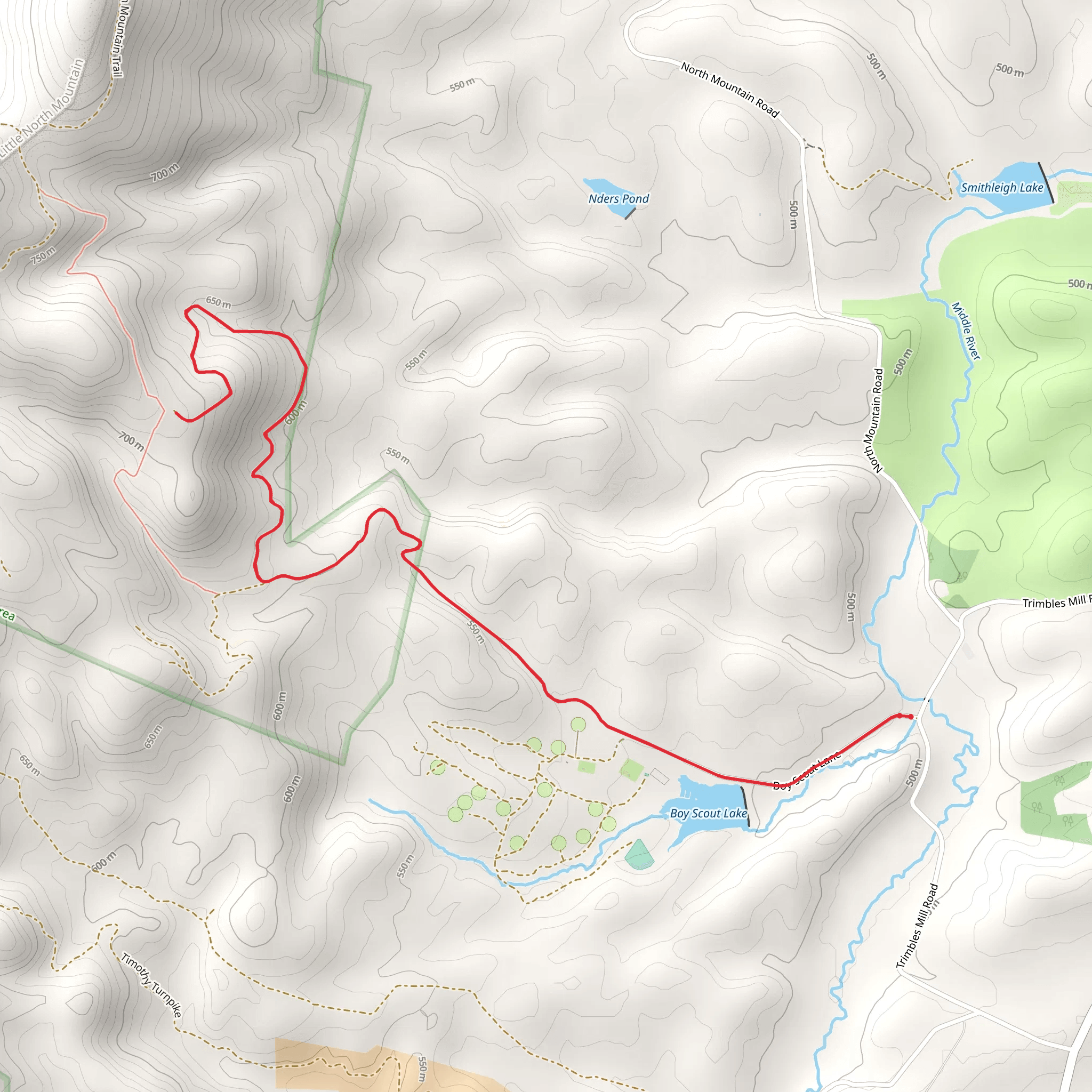 Boy Scout Lake and Trimbles Mill mobile static map