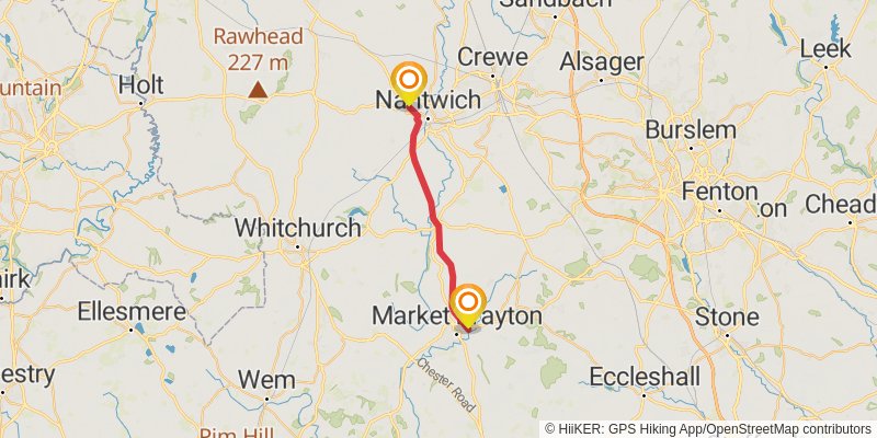 Autherley Junction to Ellesmere Port along Shropshire Union Canal stage 3 Map