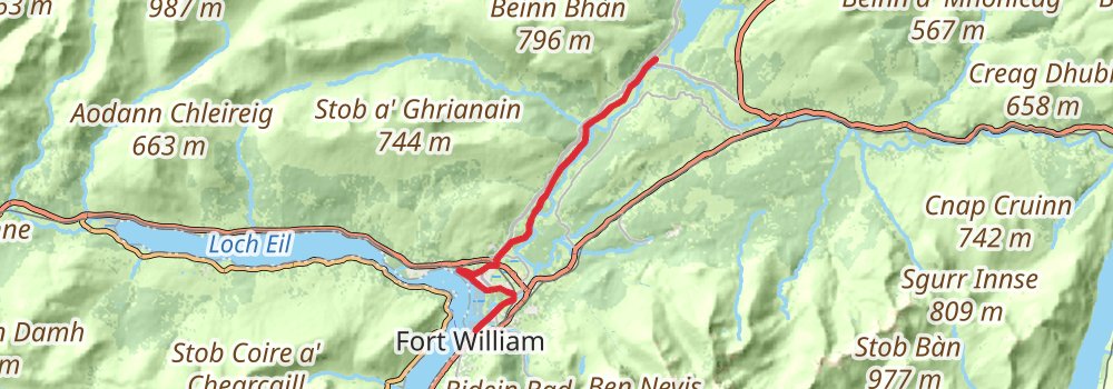 West Highland Line - Train and Hike 9-Day Gentle Tour (Hillwalk Tours) stage 6 Map