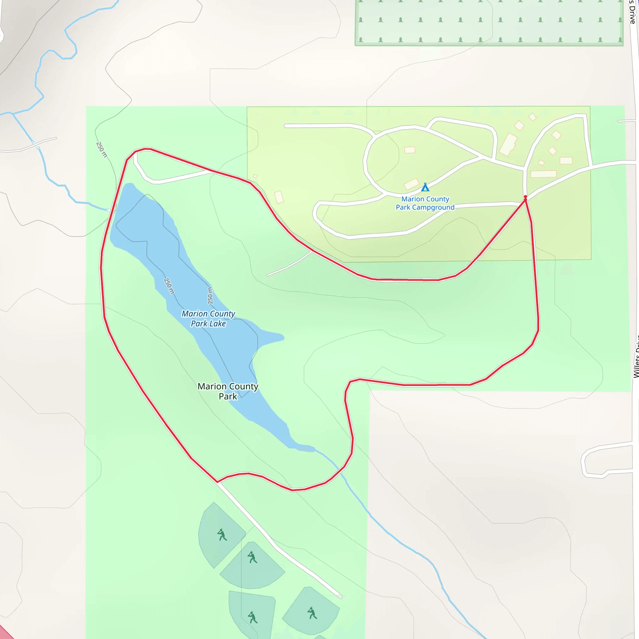 Marion County Park Lake Loop mobile static map