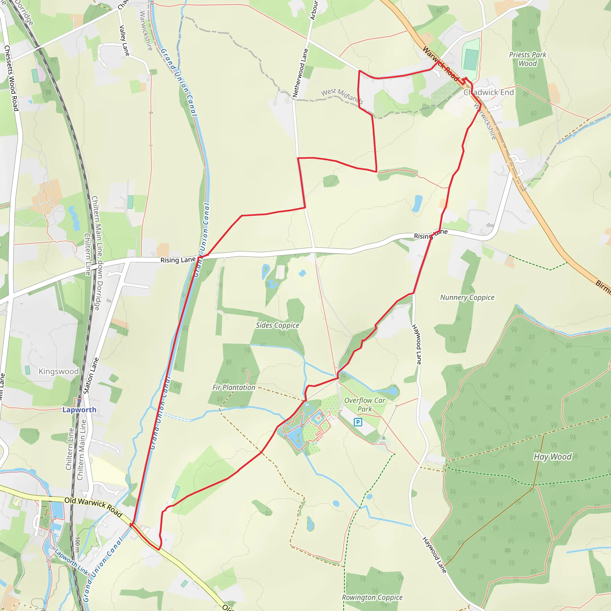 Fir Plantation via Heart of England Way mobile static map