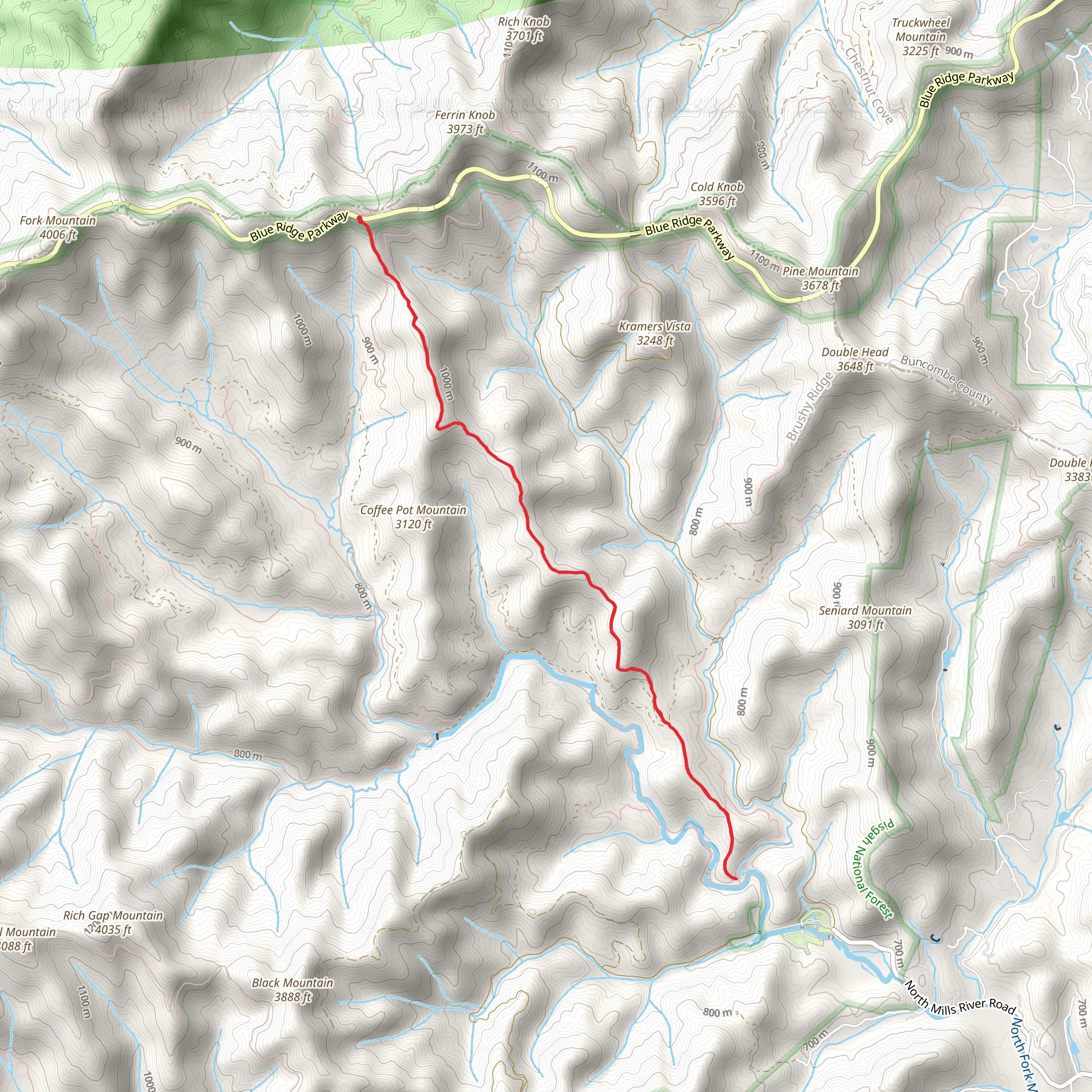 Trace Ridge Trail mobile static map