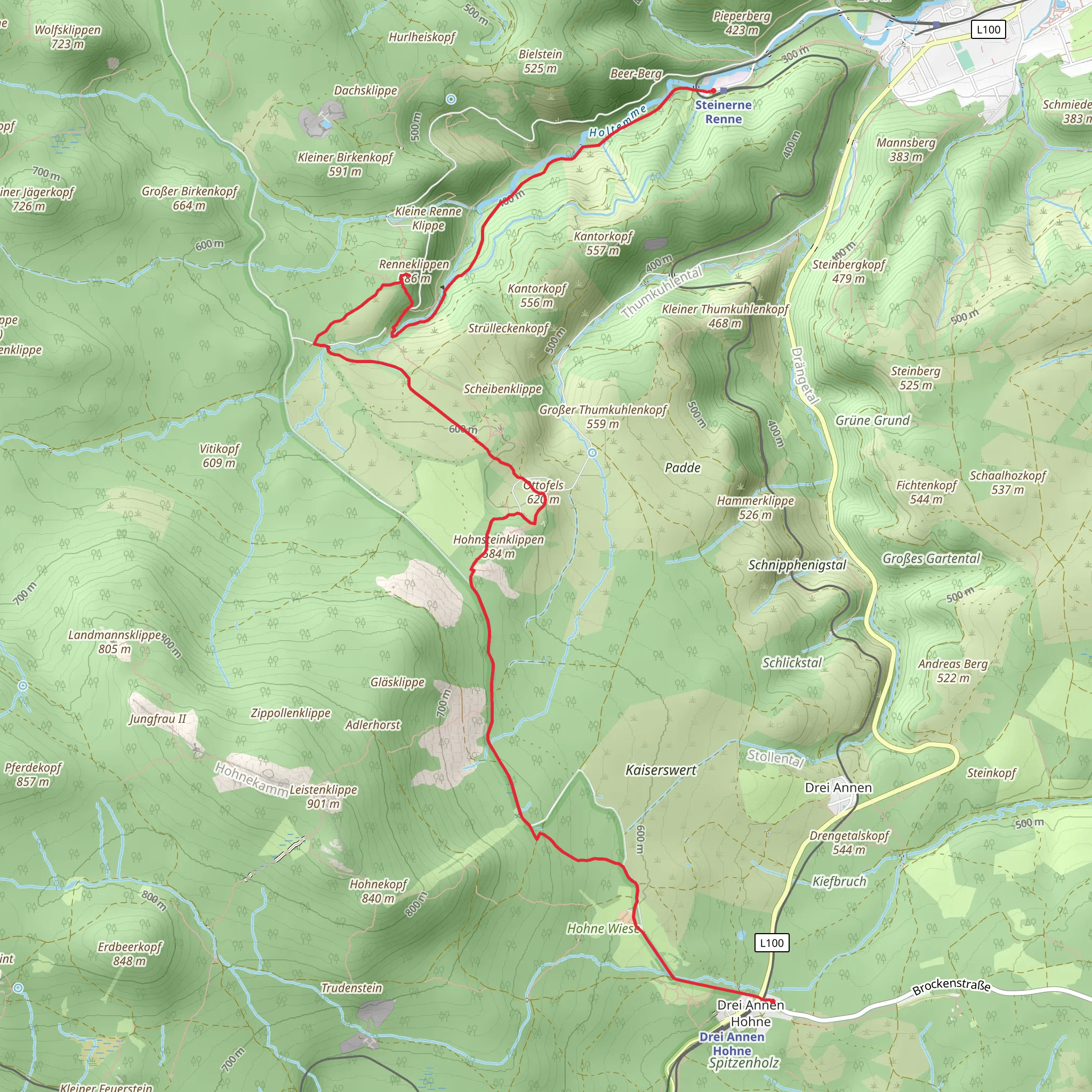 Archimedian Screw, Renneklippen and Ottofels via Eschwegestraße mobile static map