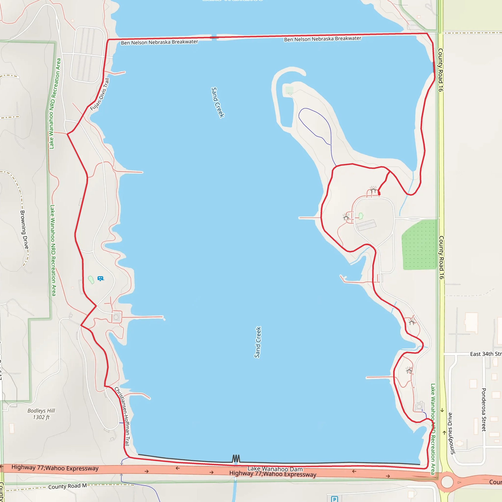 Lake Wanahoo Loop mobile static map