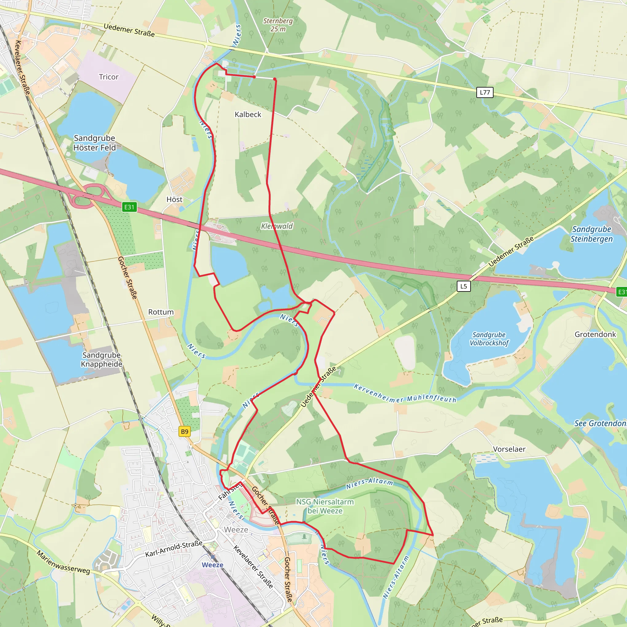Kalbeck and Weeze Loop mobile static map