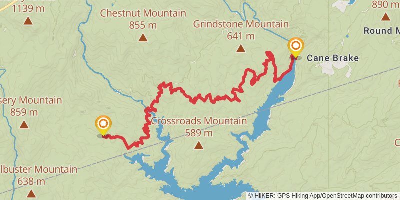 Southeastern Serpentine Trail stage 4 Map