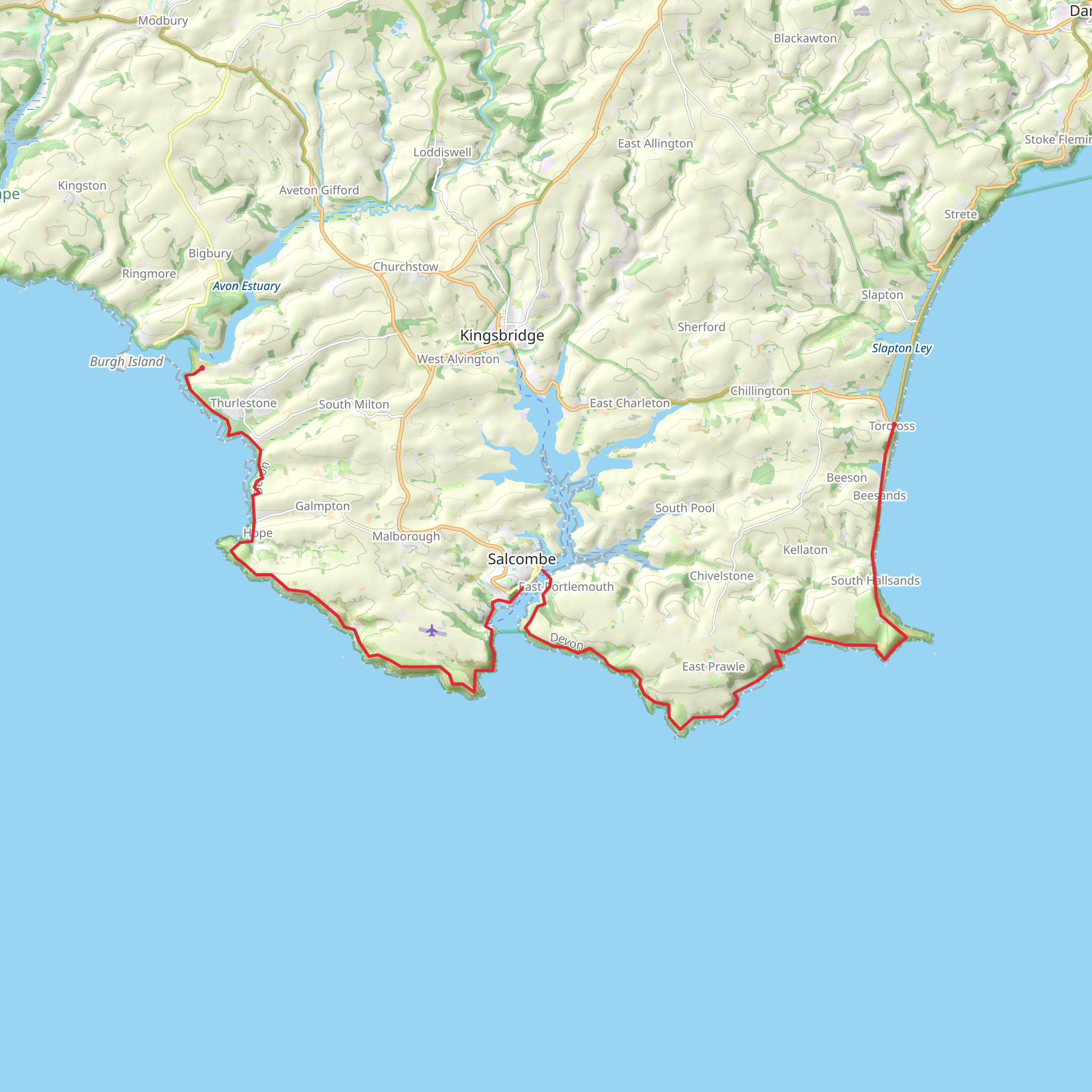 Salcombe Coastal Marathon Walk mobile static map