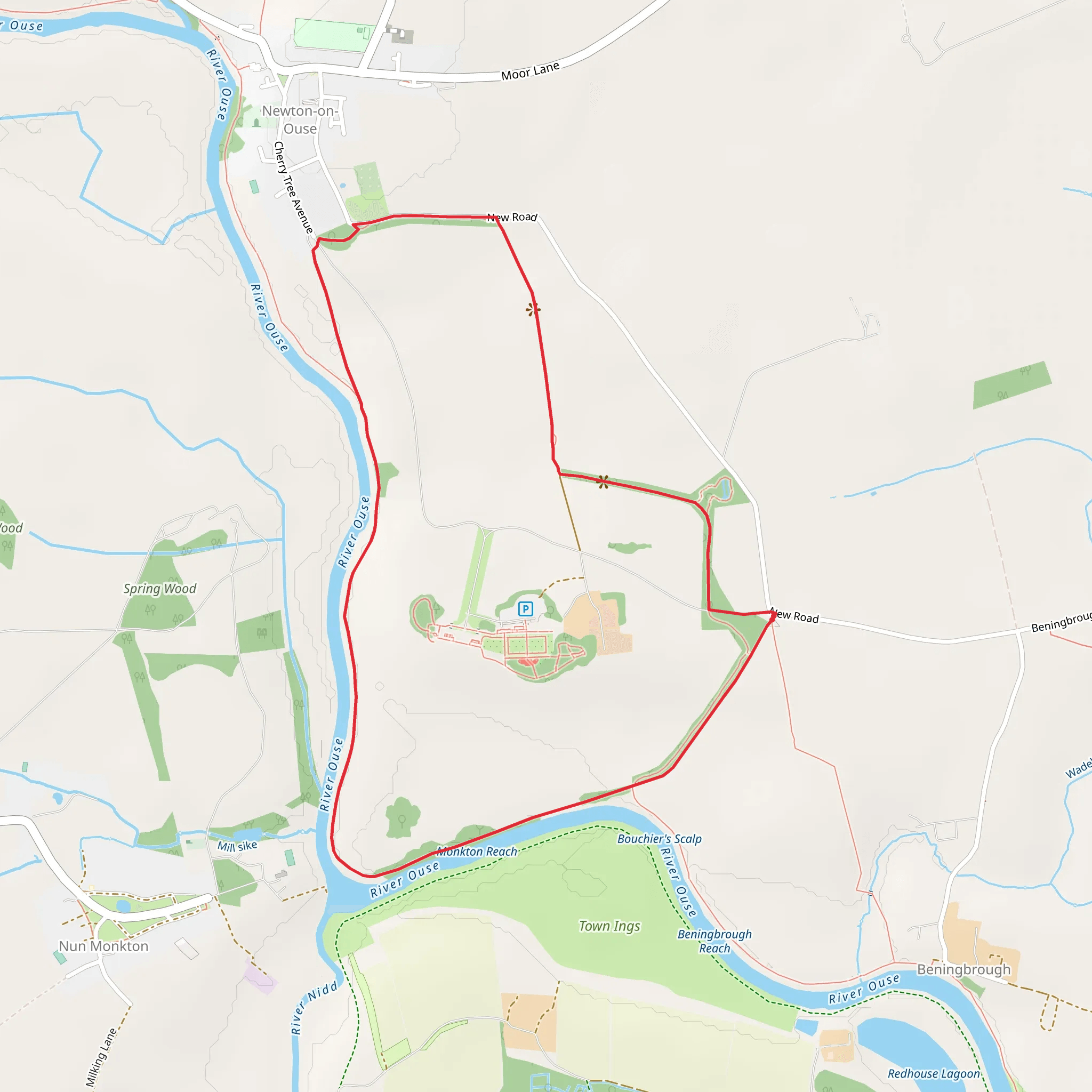 Beningbrough Park Loop mobile static map