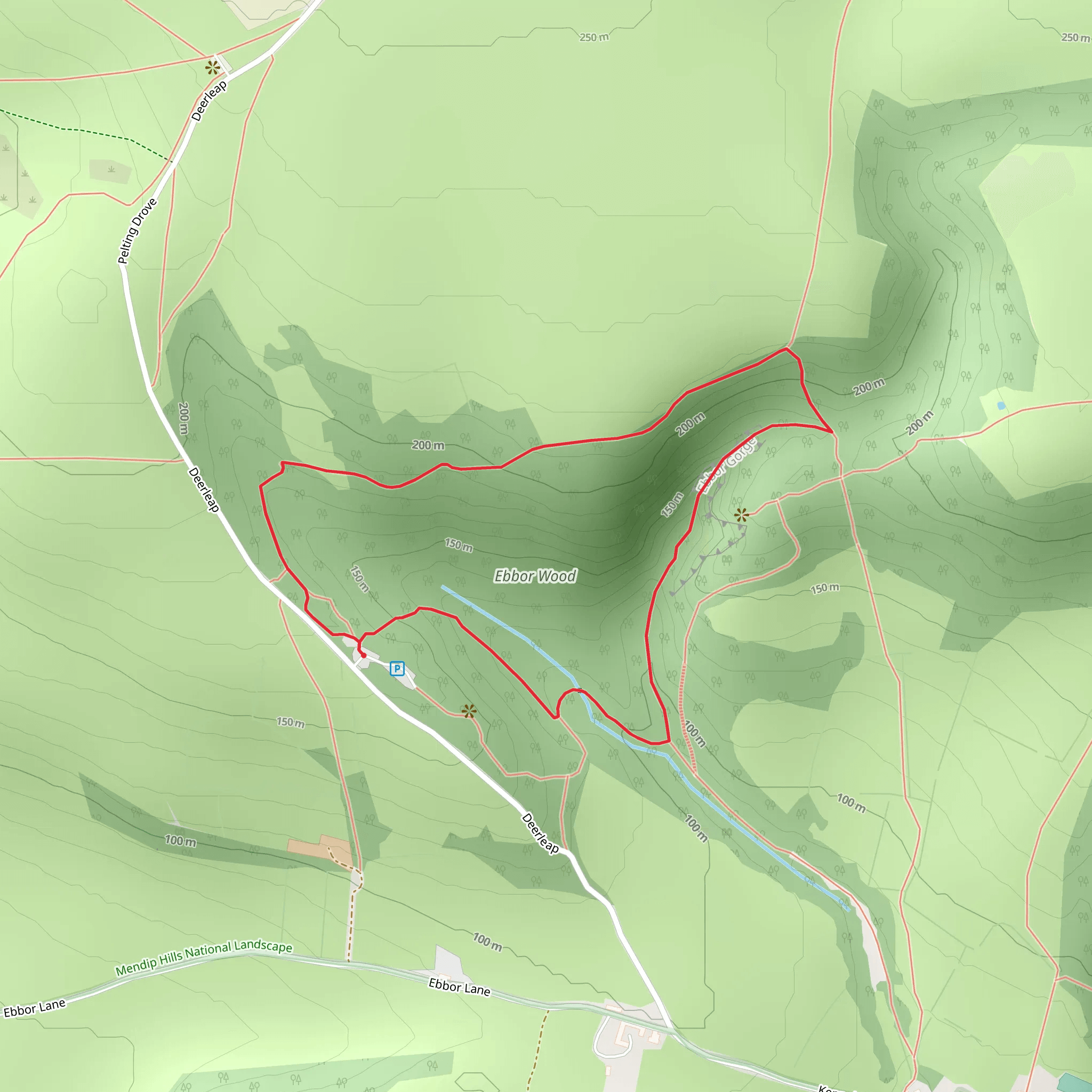 Ebbor Gorge Viewpoint Loop mobile static map