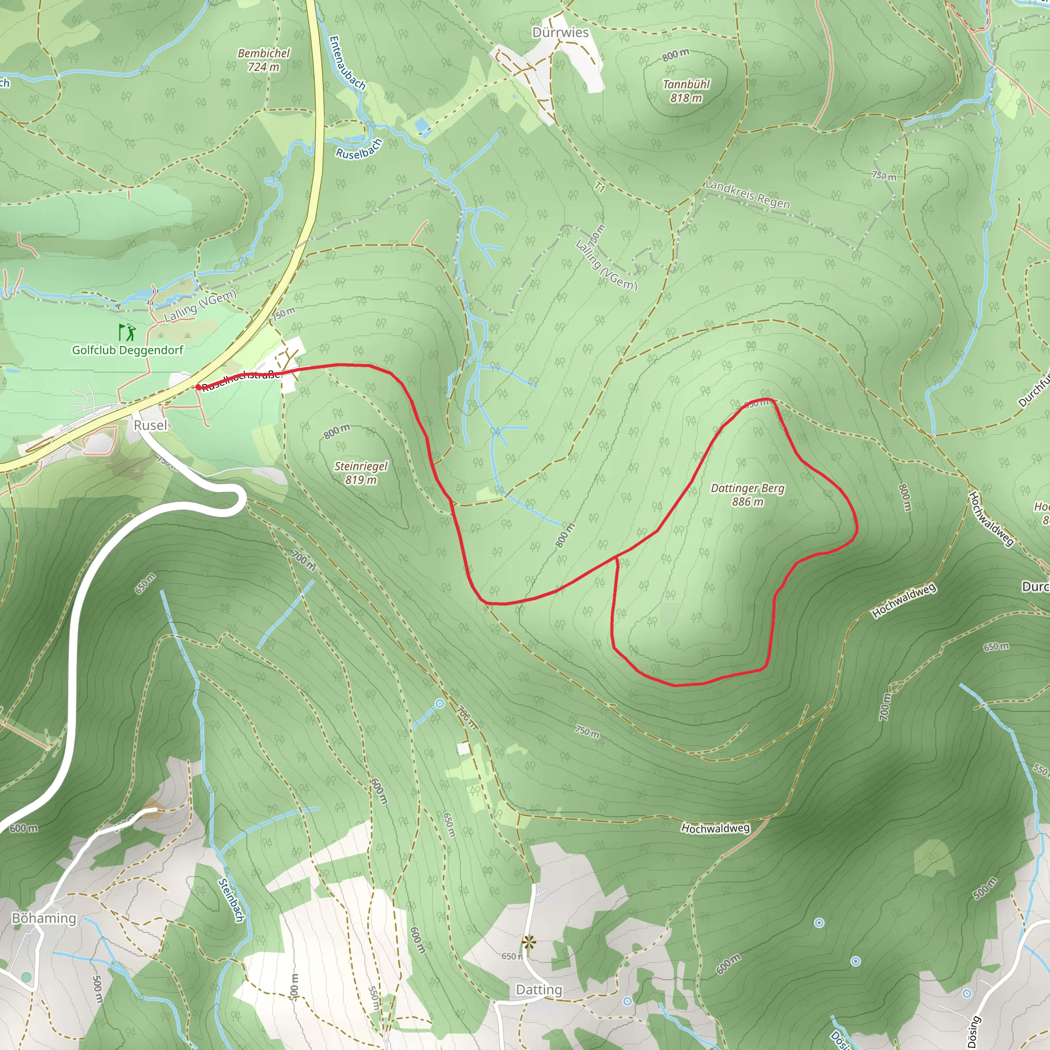 Dattinger Berg Loop via Leopoldshochwald mobile static map
