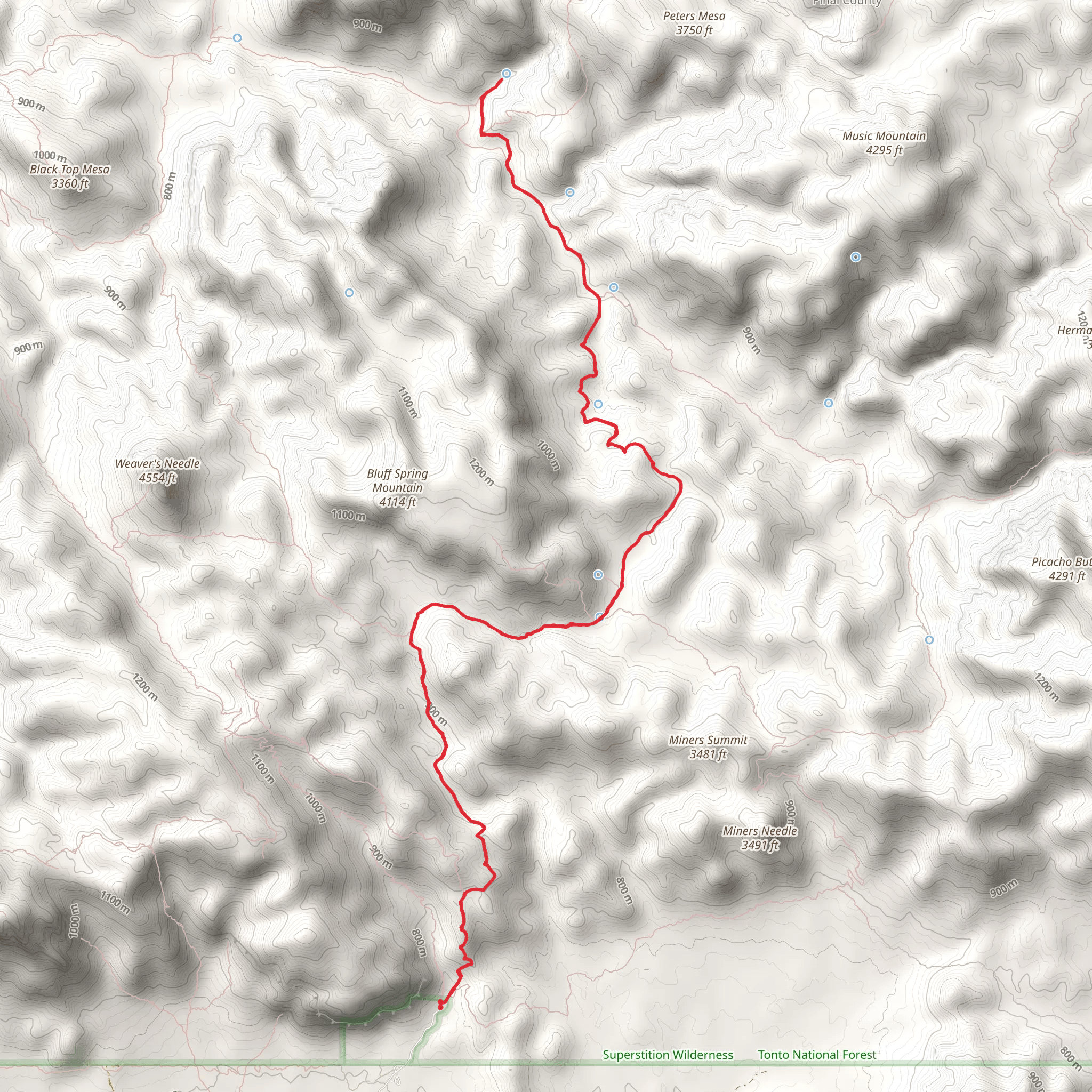 Bluff Spring and Grand Enchantment Trail mobile static map