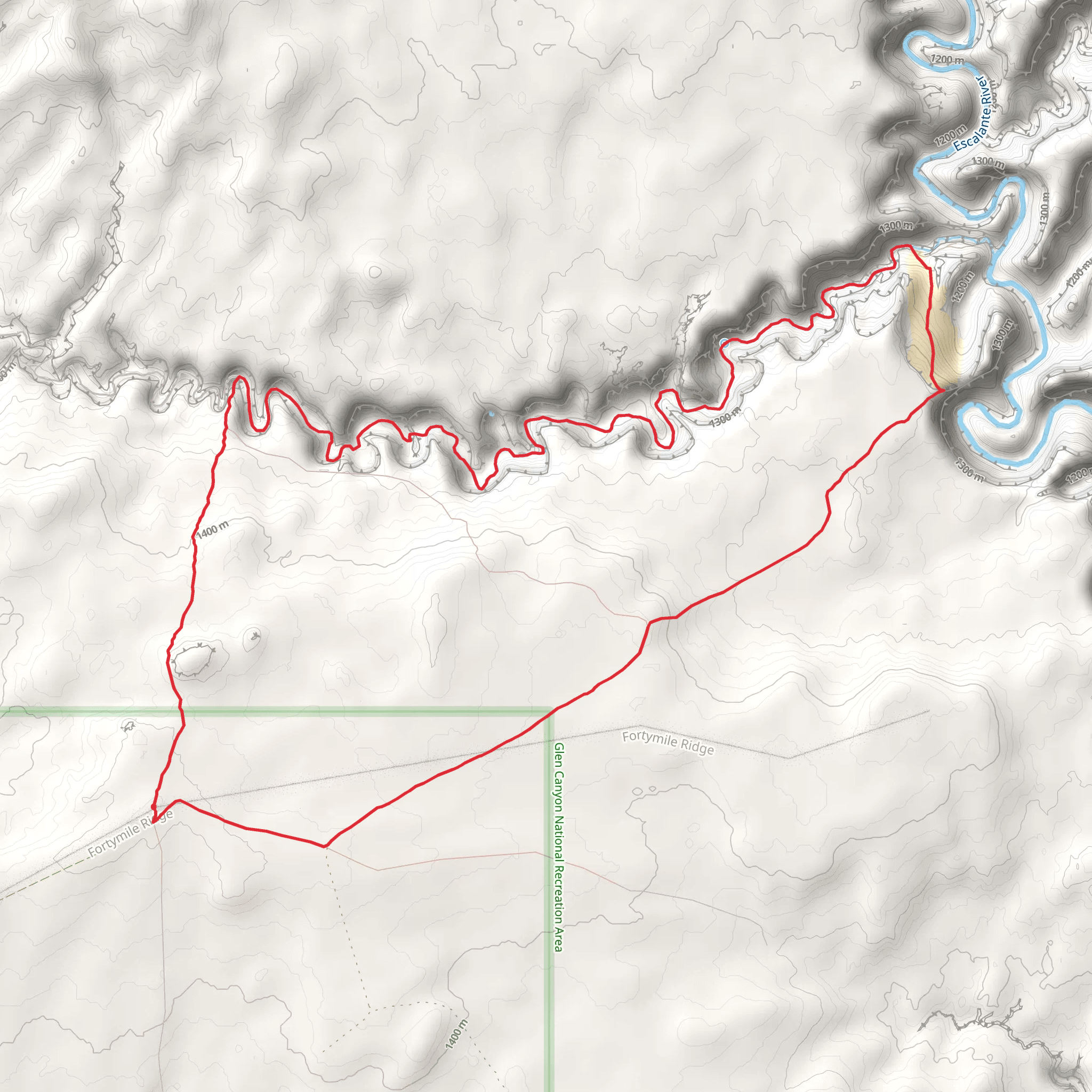 Coyote Gulch and Coyote Gulch - Crack in the Wall Trail mobile static map