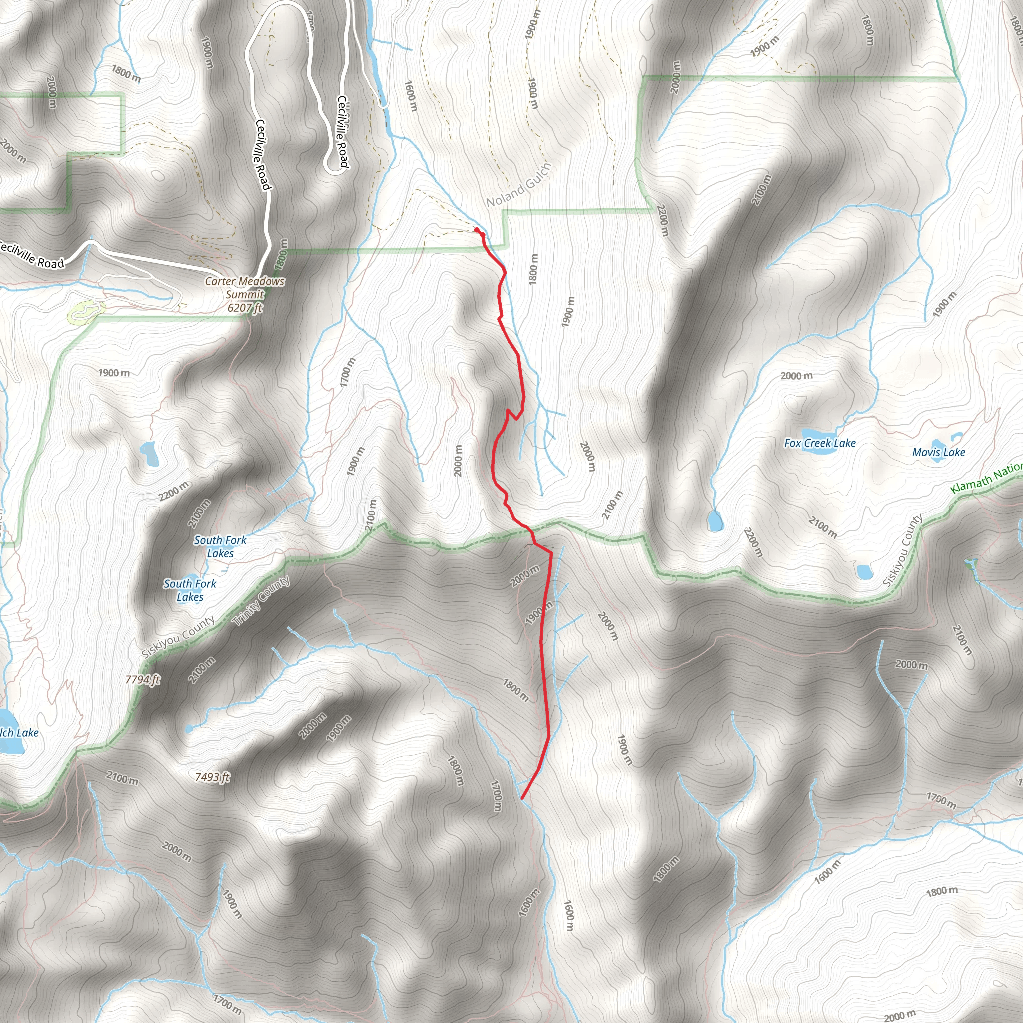 East Fork Saloon Creek Trail mobile static map