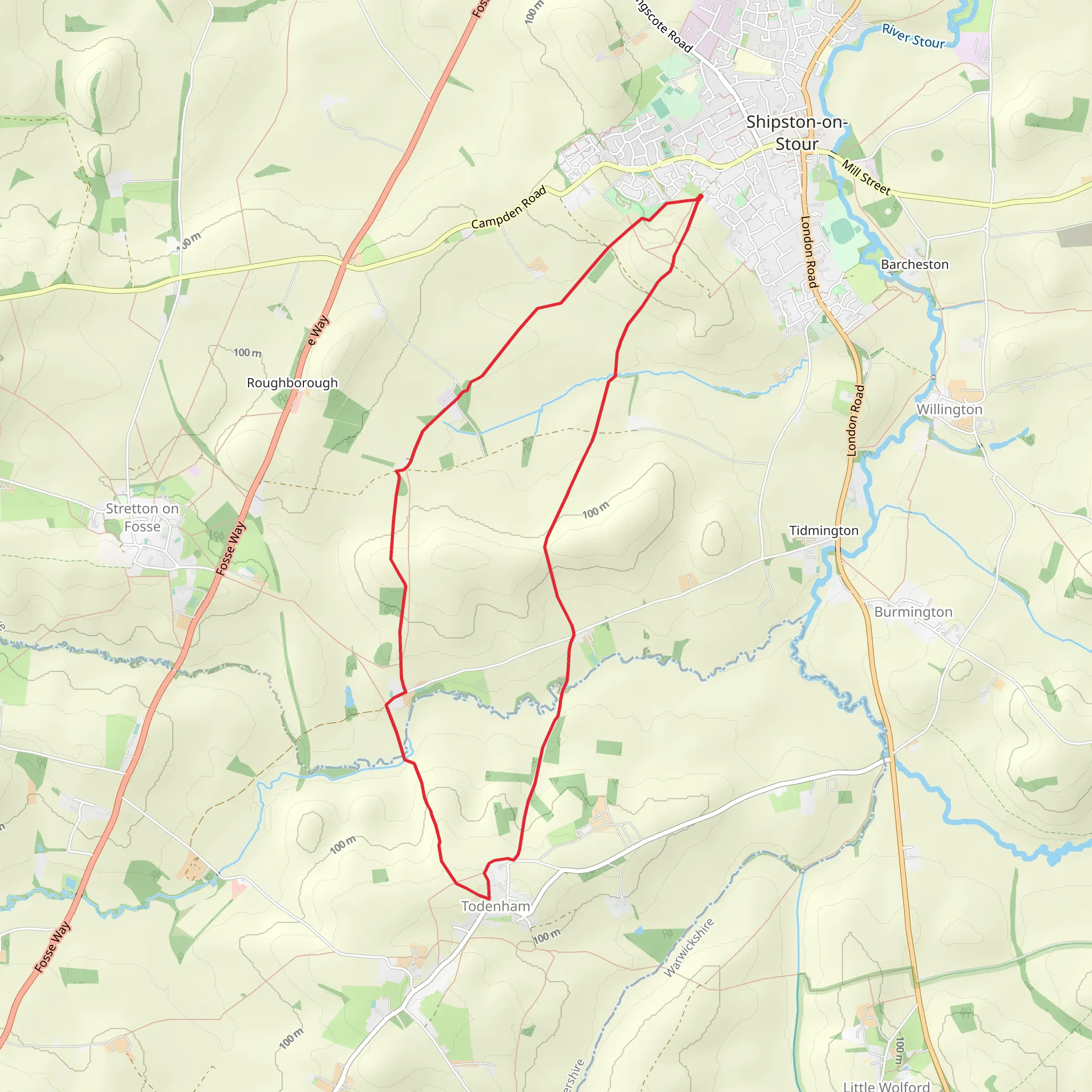 The Hanson Track in Shipston-on-Stour mobile static map