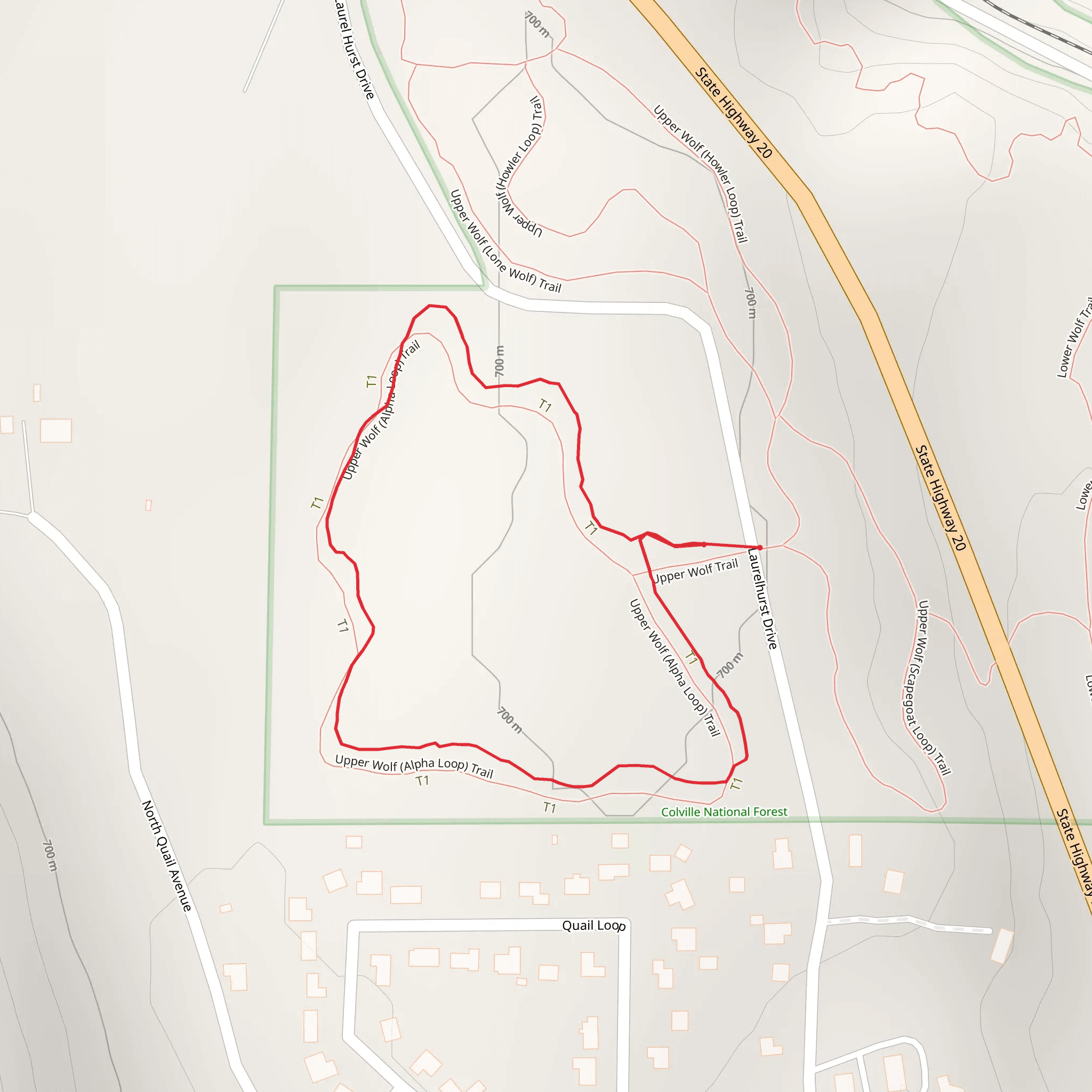 Upper Wolf - Alpha Trail mobile static map