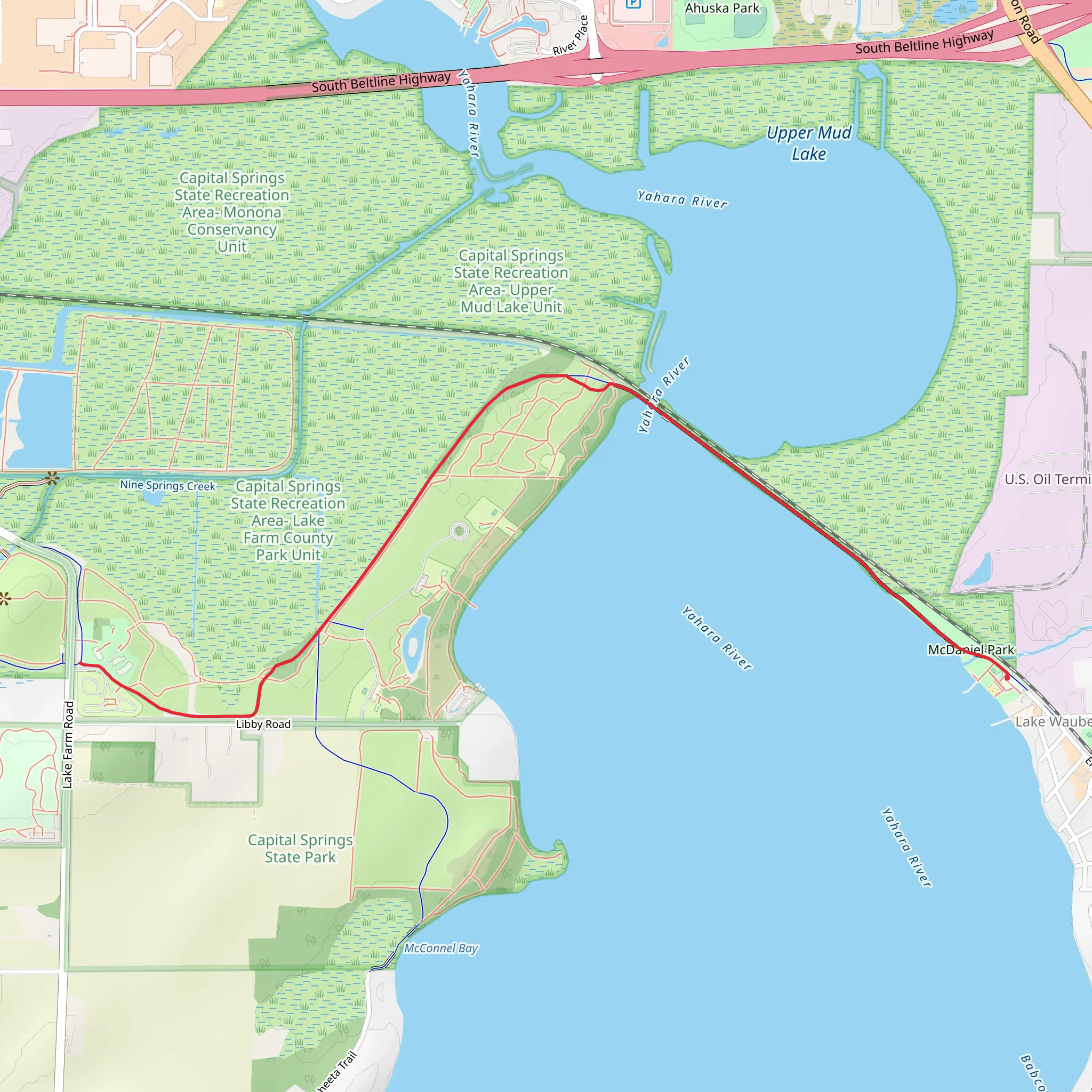 Lower Yahara River Trail mobile static map