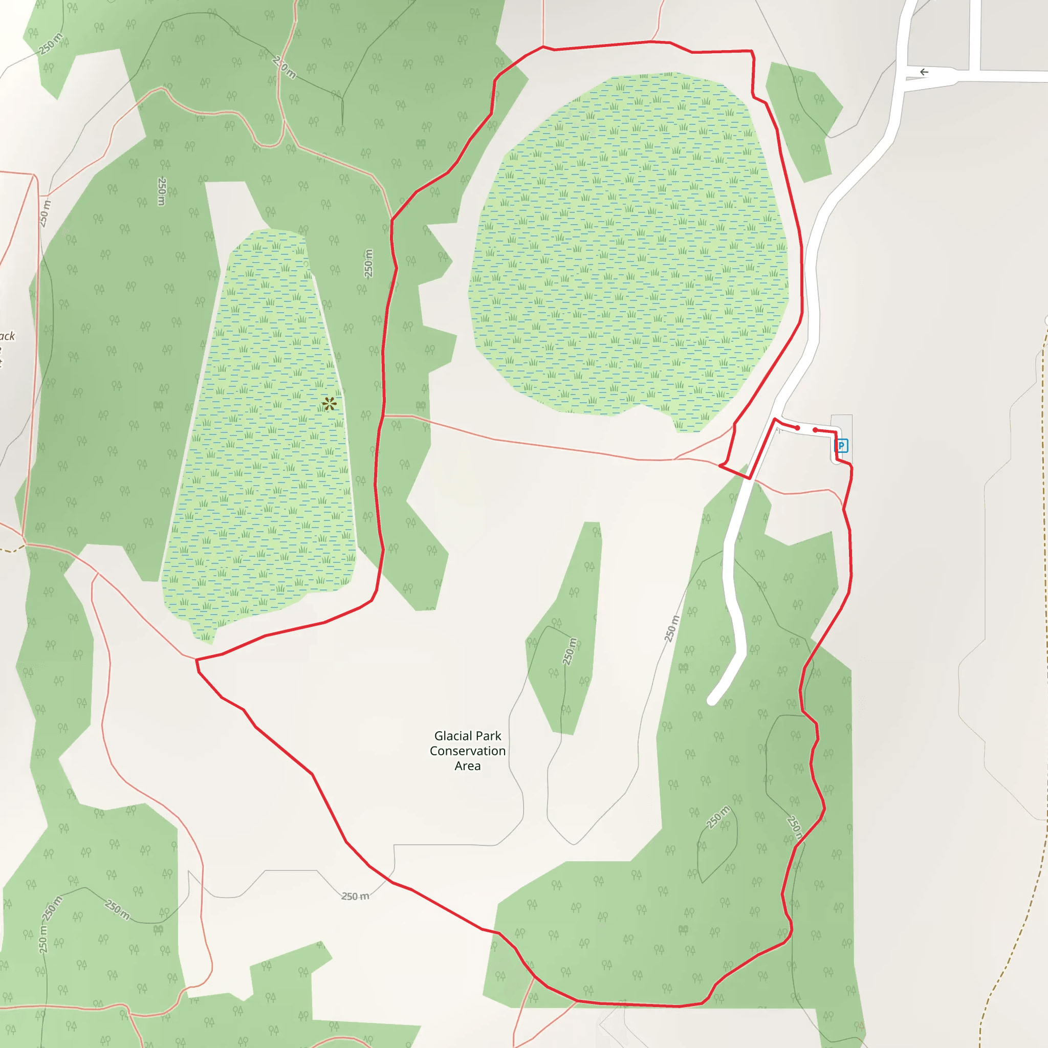 Glacial Park Lost Valley Loop - Short from Harts Road mobile static map