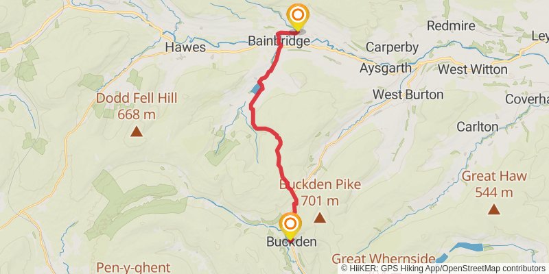 Greta Bridge to Skipton via Dales Way stage 3 Map