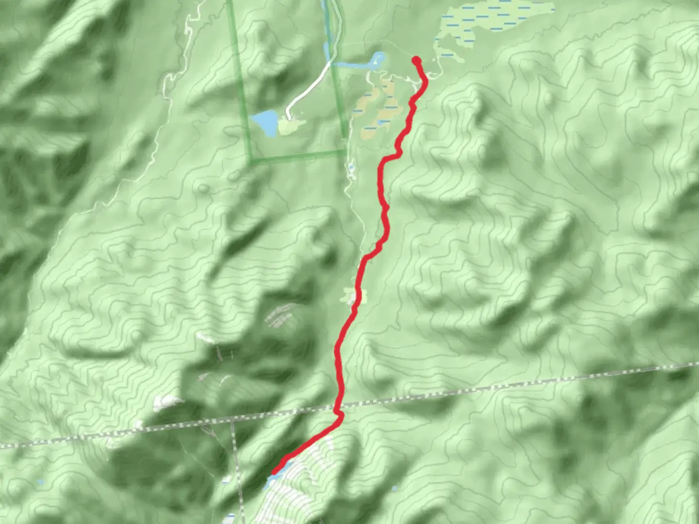 An image depicting the trail Avalanche Lake and Avalanche Mountain via Marcy Dam Trail and its surrounding area.
