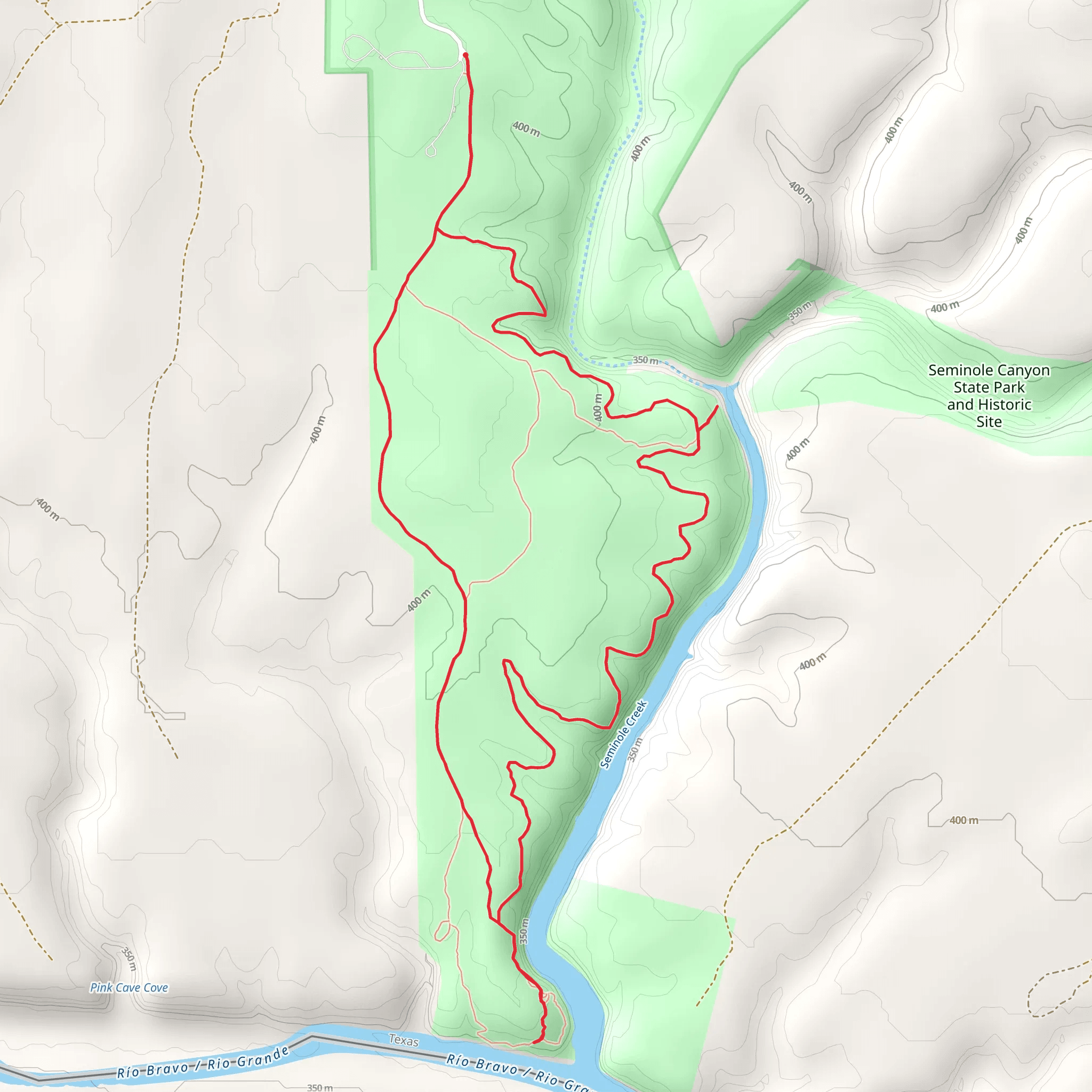 Canyon Rim Trail and Río Grande Trail Loop mobile static map