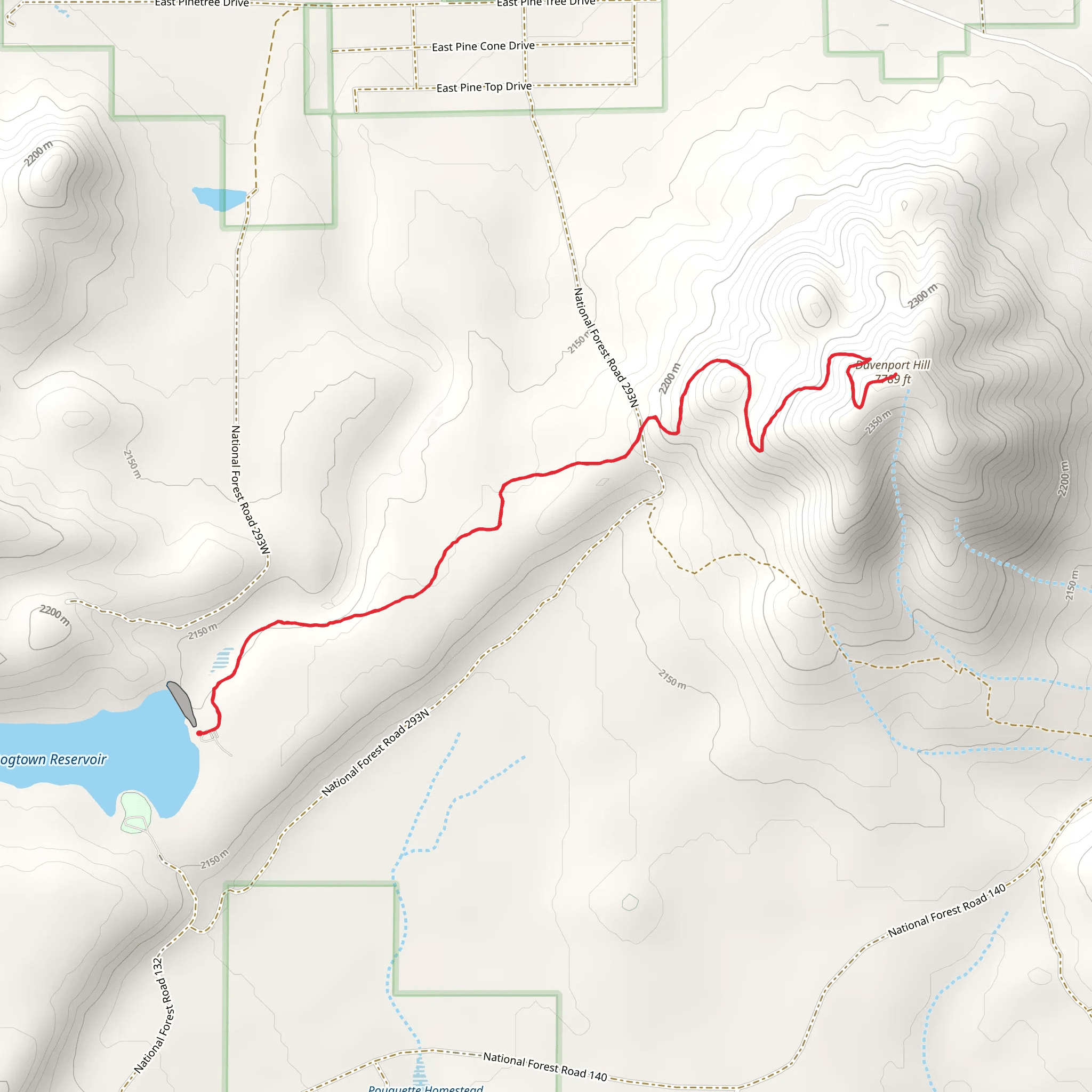 Davenport Hill Trail mobile static map