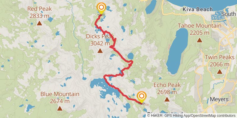Tahoe Rim Trail stage 10 Map