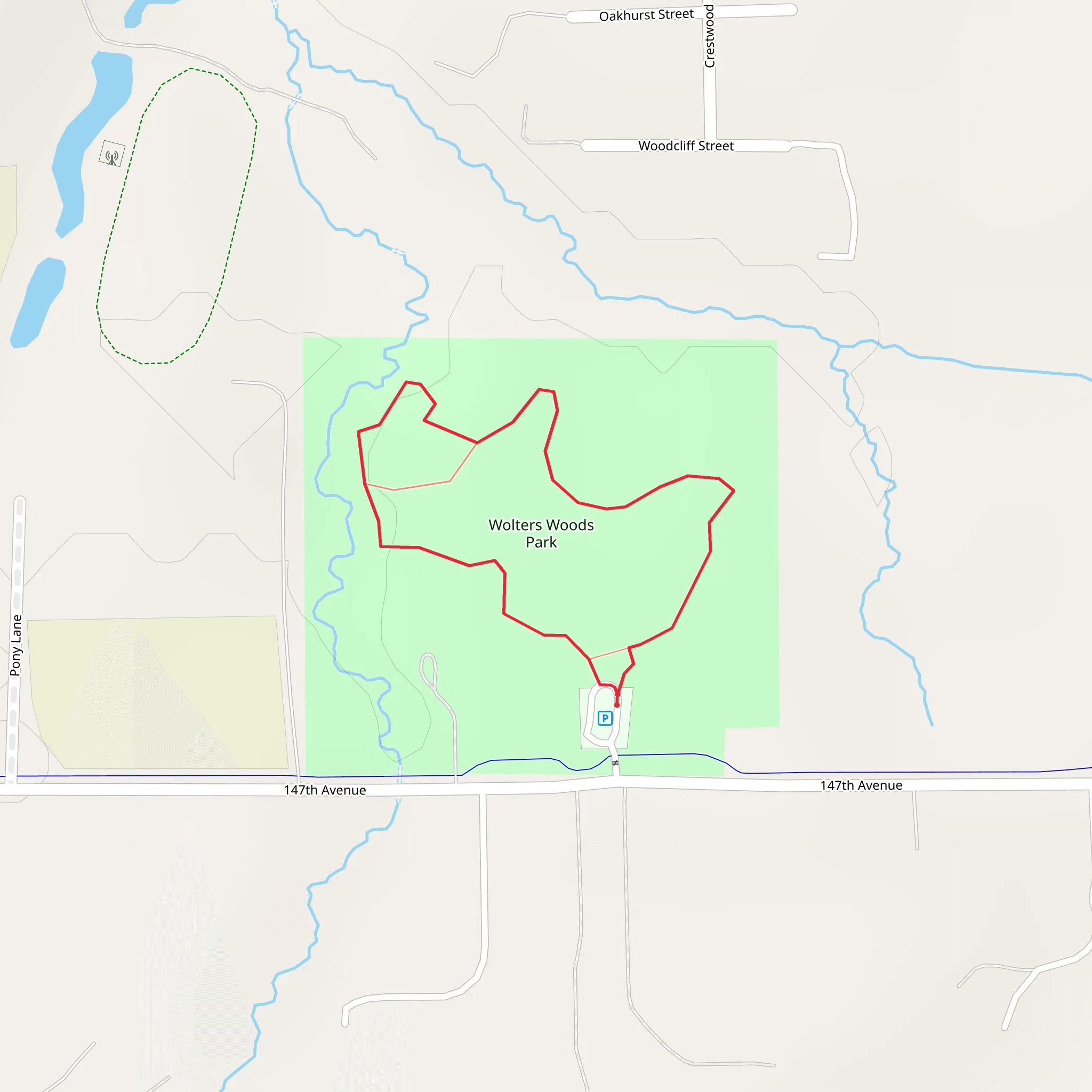 Wolters Woods Park Loop mobile static map