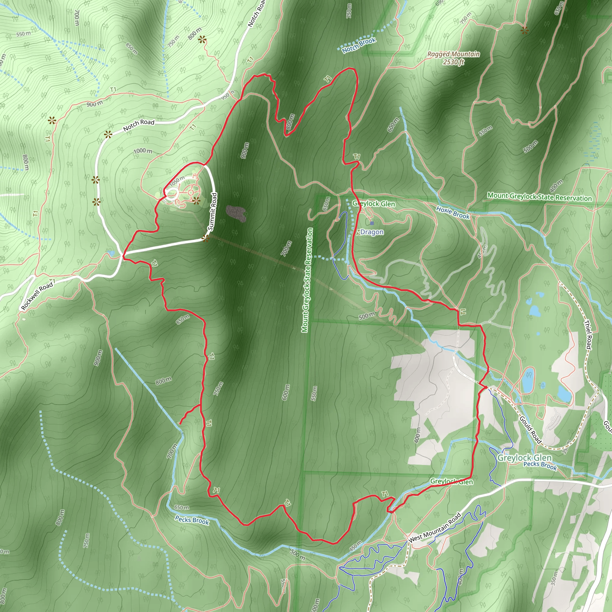 Mount Greylock State Reservation Loop mobile static map