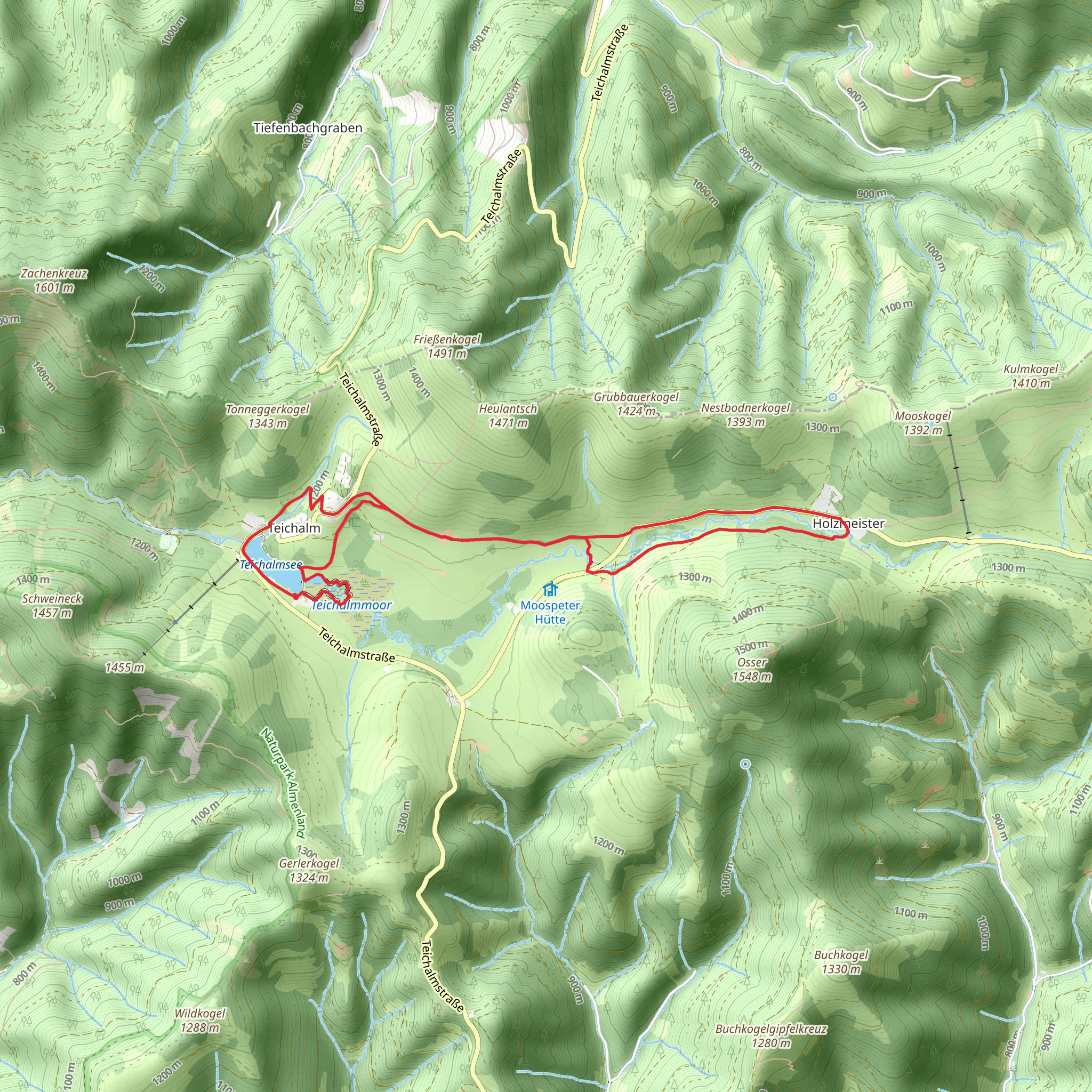 Teichalm - Round Trip with Moorlehrpfad mobile static map